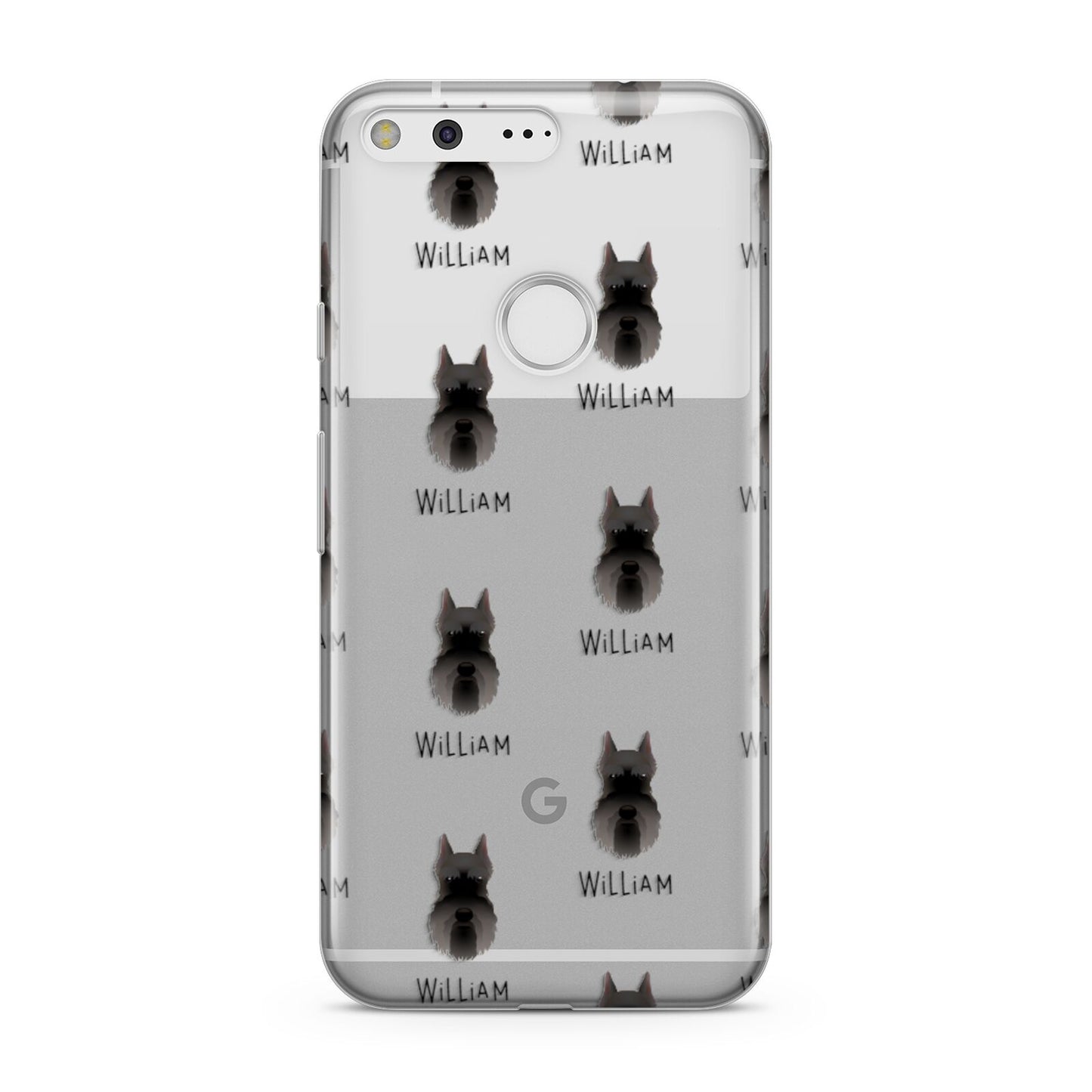 Miniature Schnauzer Icon with Name Google Pixel Case