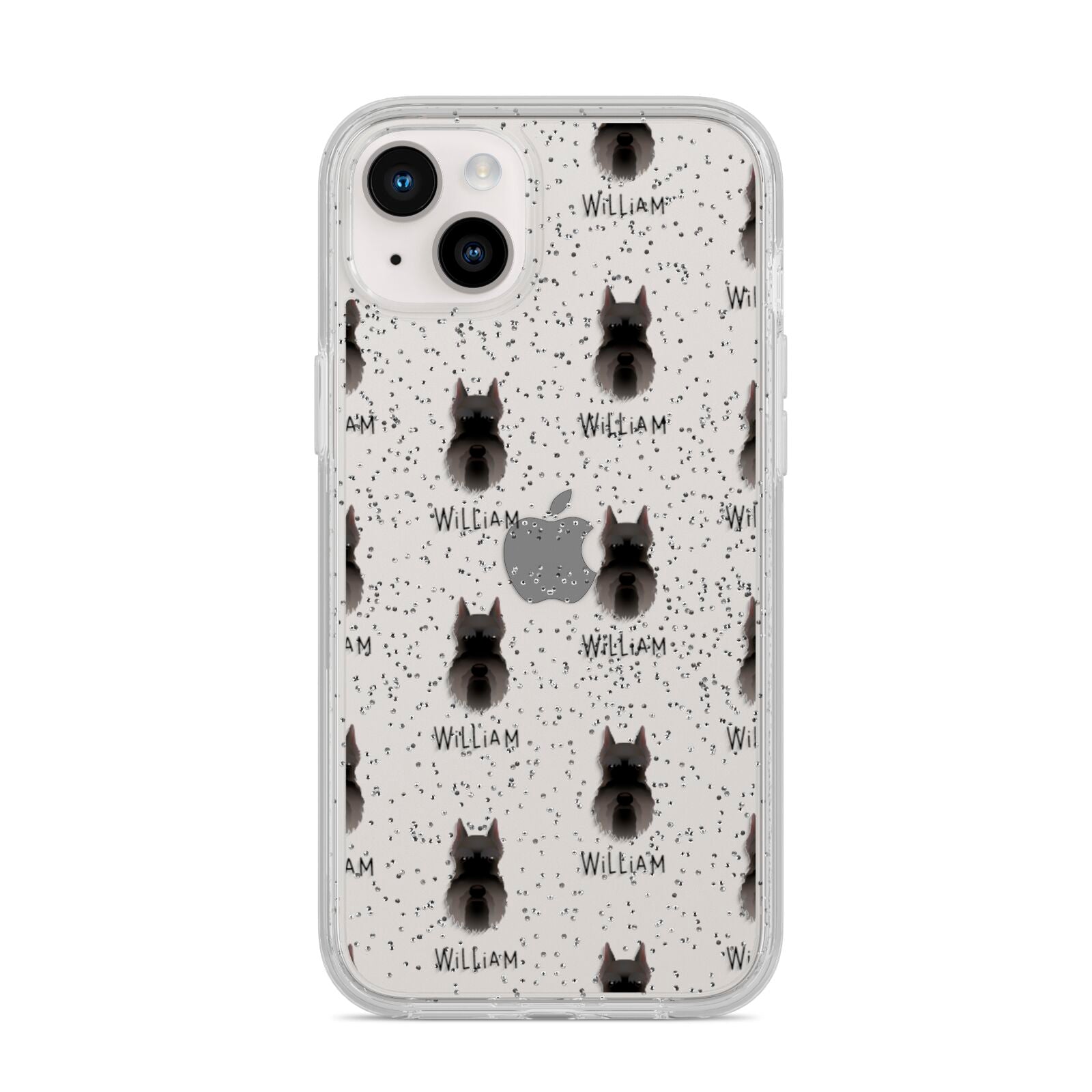 Miniature Schnauzer Icon with Name iPhone 14 Plus Glitter Tough Case Starlight