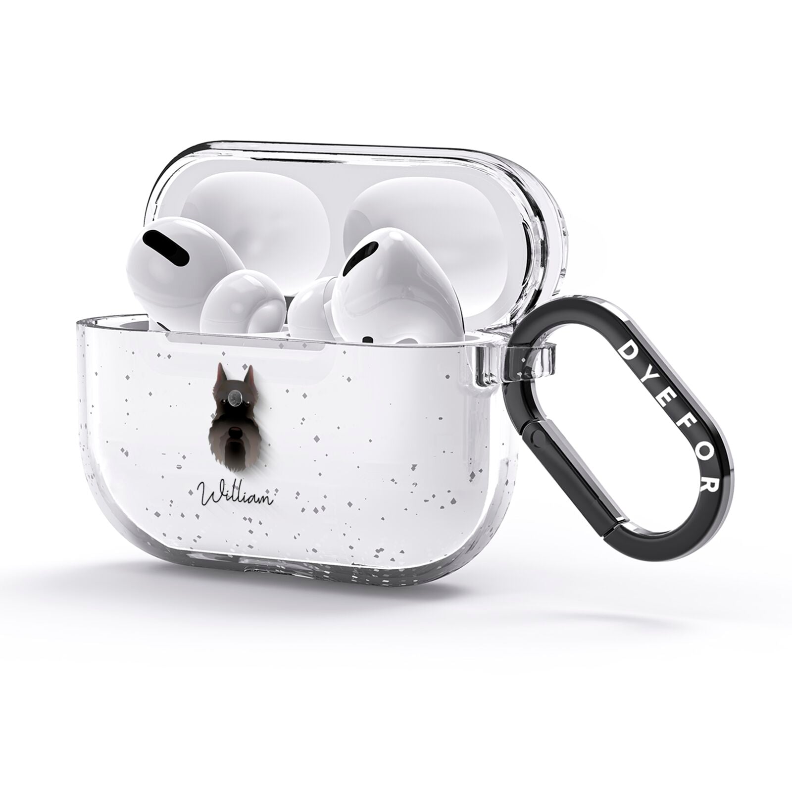 Miniature Schnauzer Personalised AirPods Glitter Case 3rd Gen Side Image