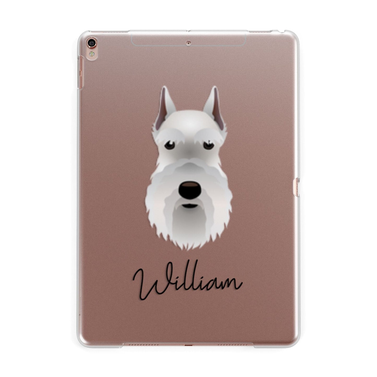 Miniature Schnauzer Personalised Apple iPad Rose Gold Case