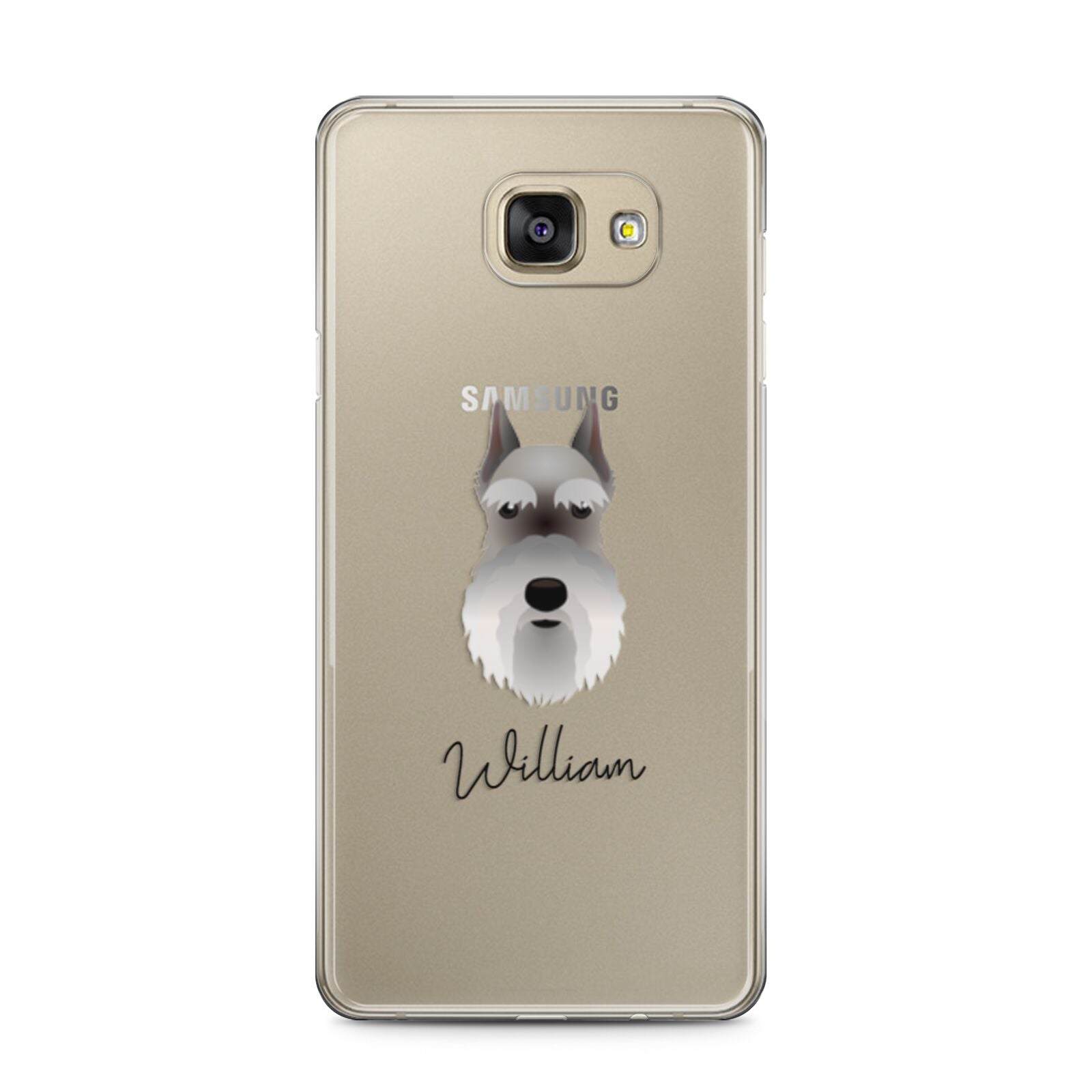 Miniature Schnauzer Personalised Samsung Galaxy A5 2016 Case on gold phone