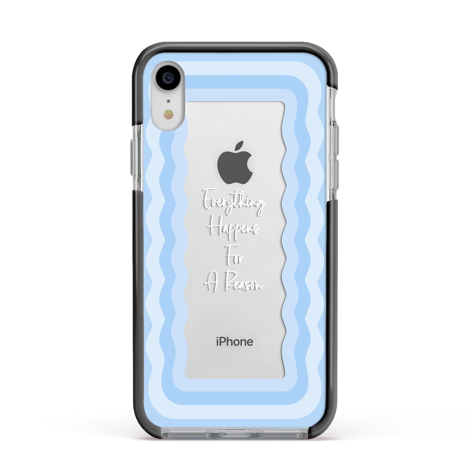 Mirror Quote Apple iPhone XR Impact Case Black Edge on Silver Phone