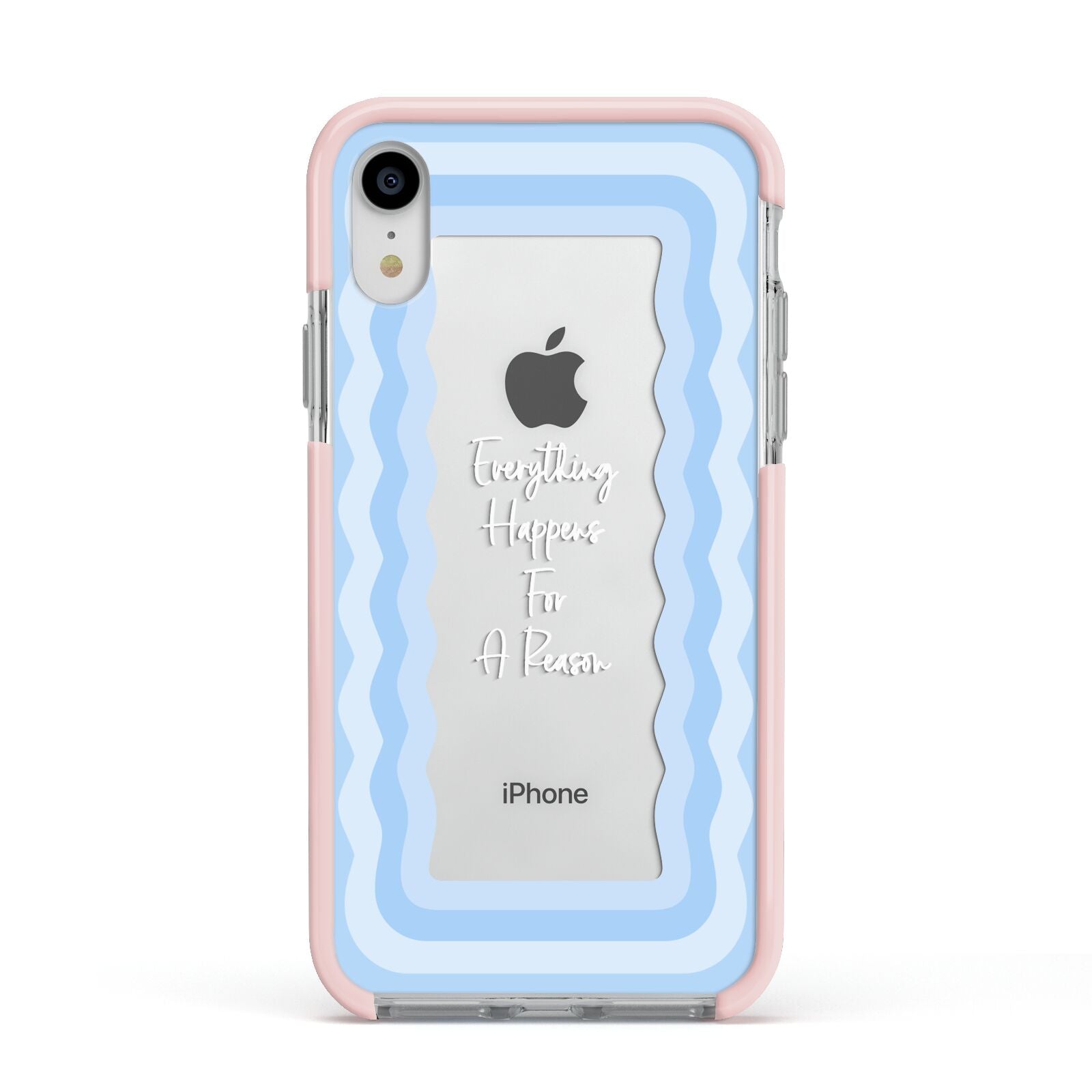 Mirror Quote Apple iPhone XR Impact Case Pink Edge on Silver Phone