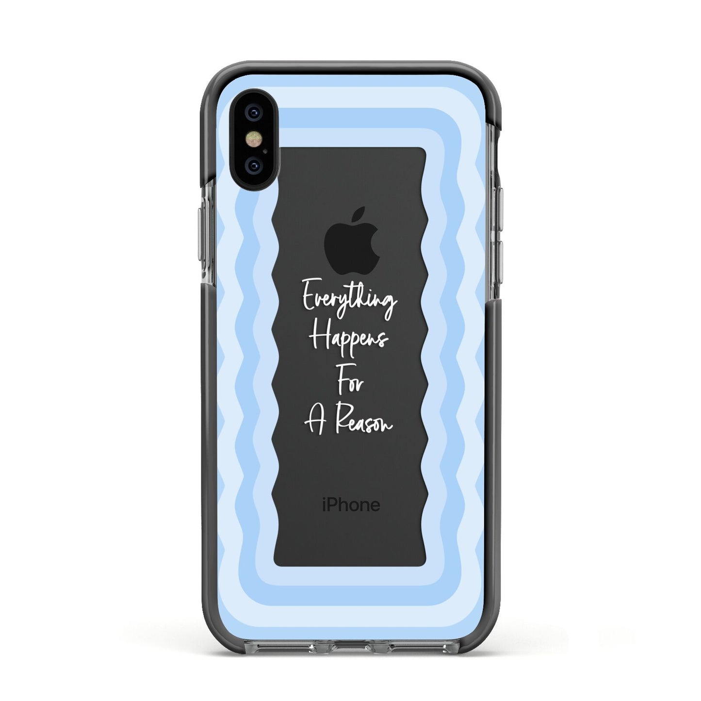 Mirror Quote Apple iPhone Xs Impact Case Black Edge on Black Phone