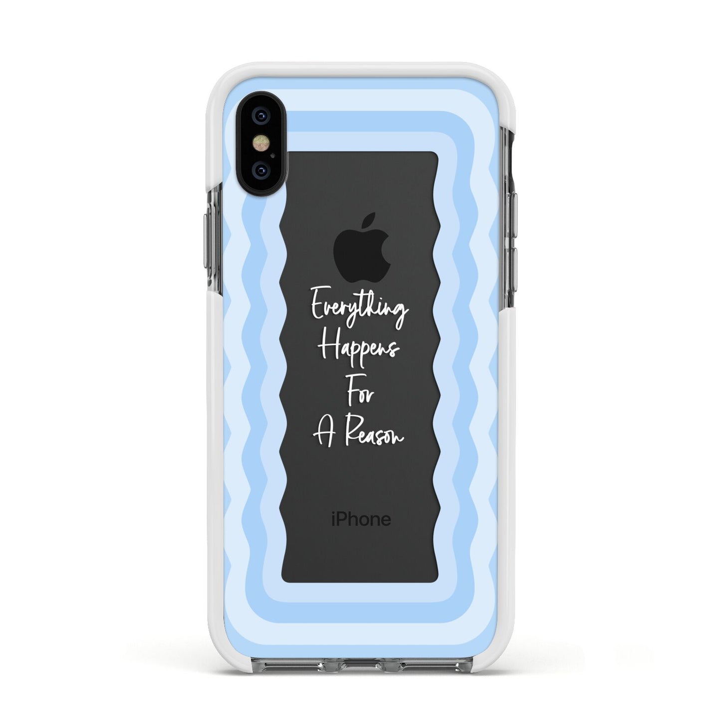 Mirror Quote Apple iPhone Xs Impact Case White Edge on Black Phone