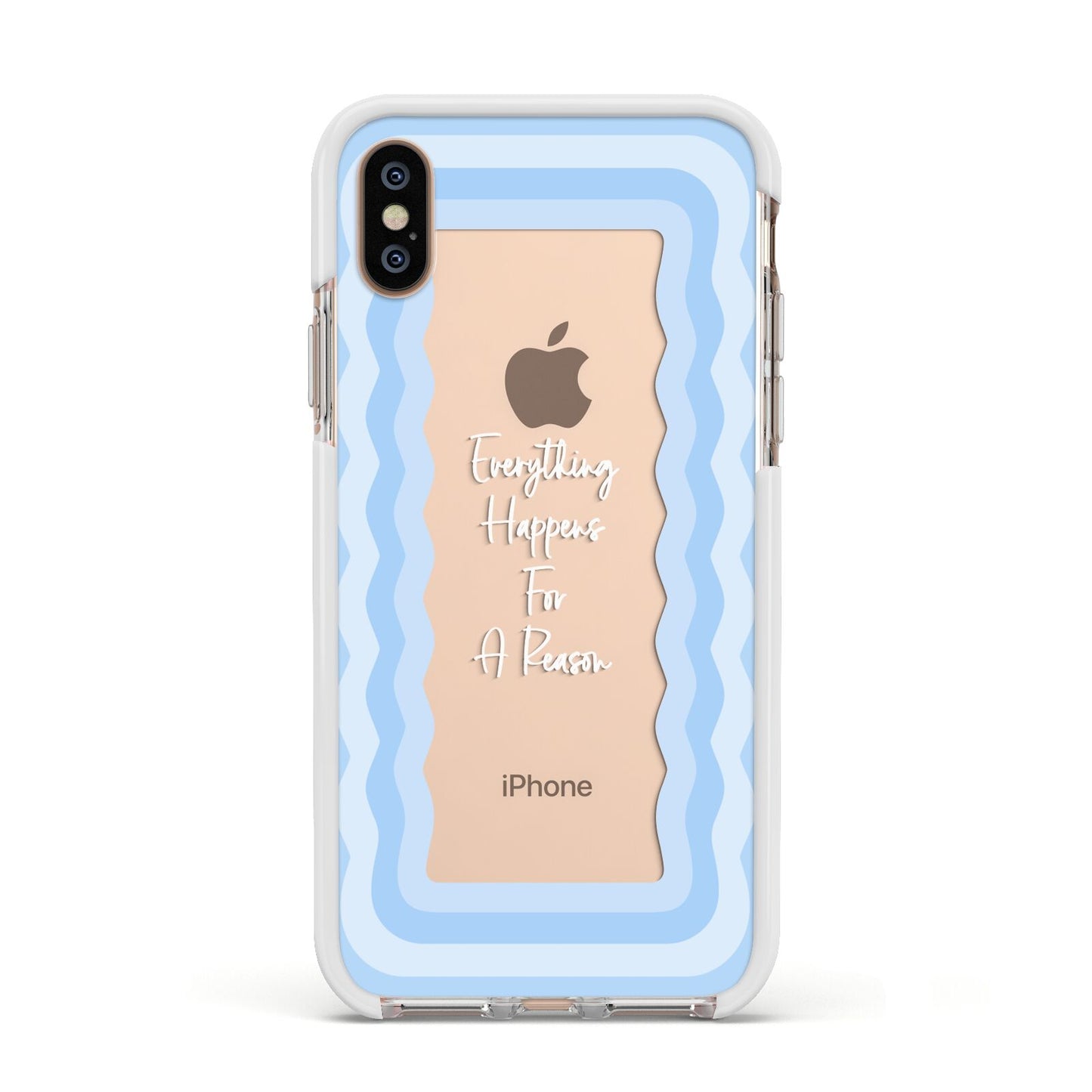 Mirror Quote Apple iPhone Xs Impact Case White Edge on Gold Phone