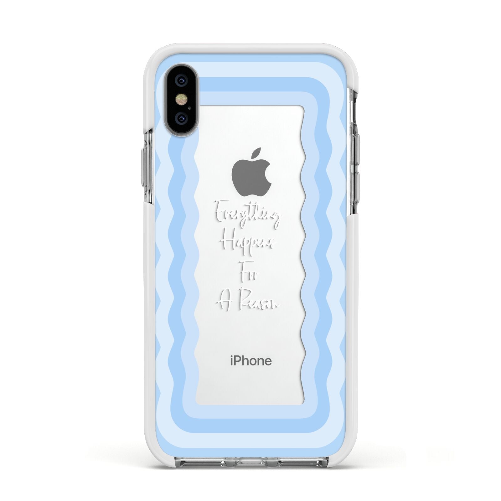 Mirror Quote Apple iPhone Xs Impact Case White Edge on Silver Phone