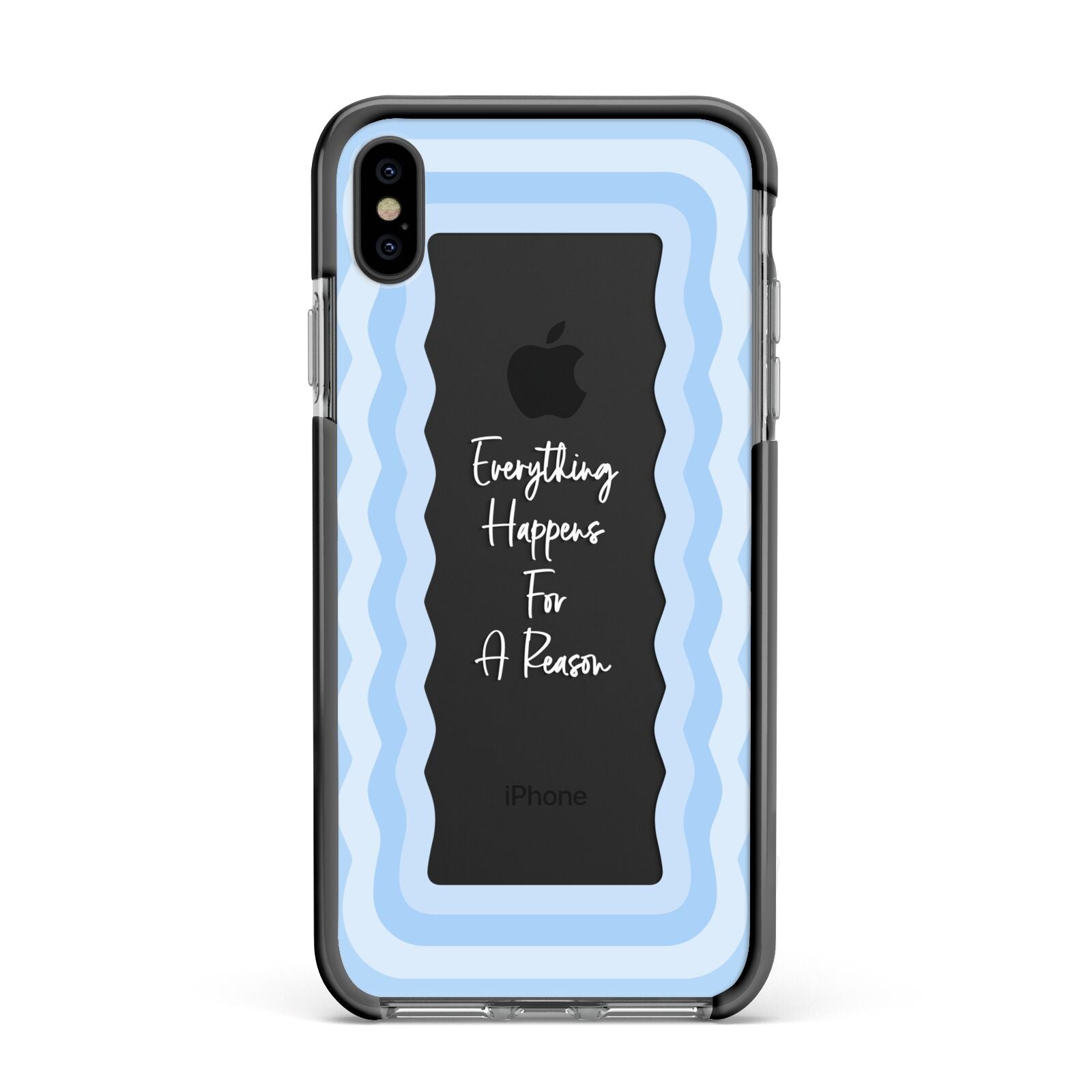 Mirror Quote Apple iPhone Xs Max Impact Case Black Edge on Black Phone