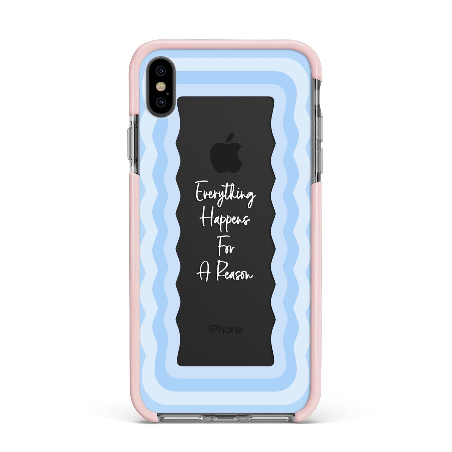 Mirror Quote Apple iPhone Xs Max Impact Case Pink Edge on Black Phone