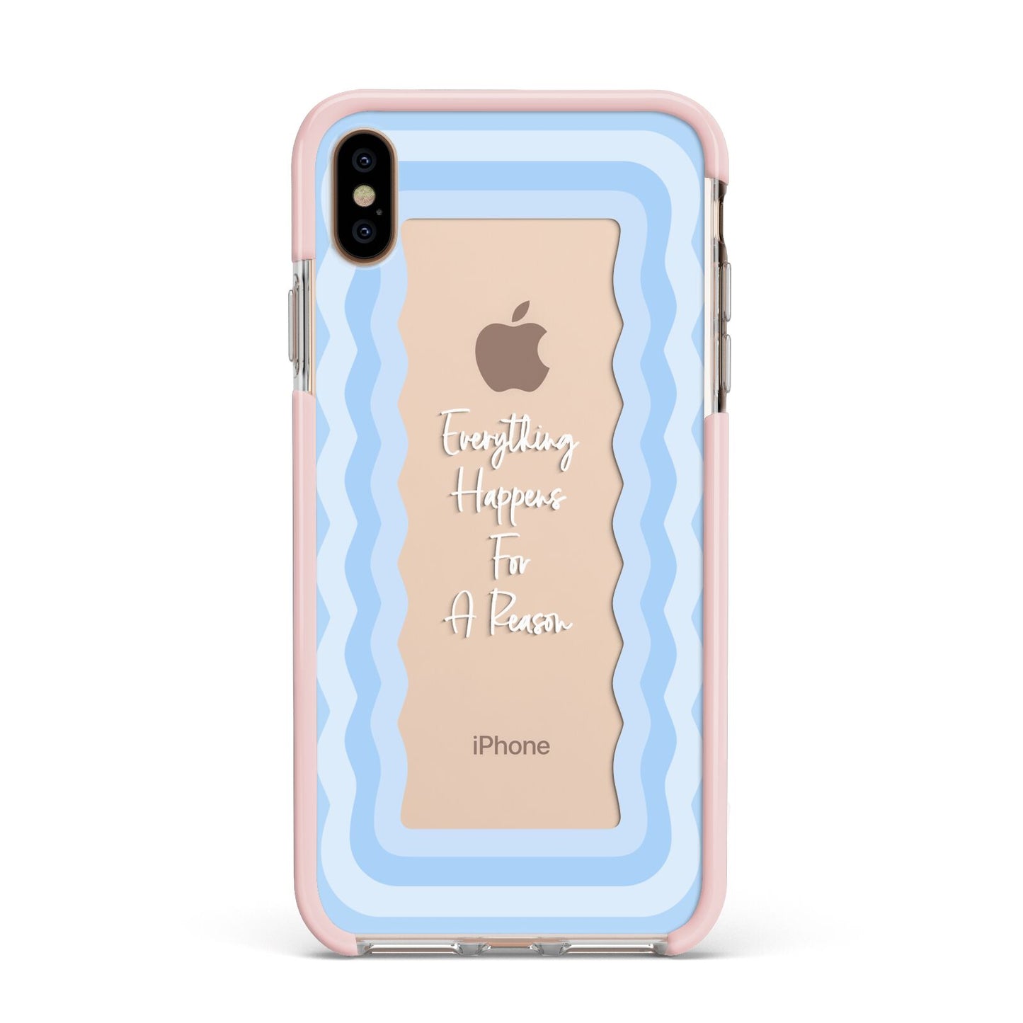 Mirror Quote Apple iPhone Xs Max Impact Case Pink Edge on Gold Phone