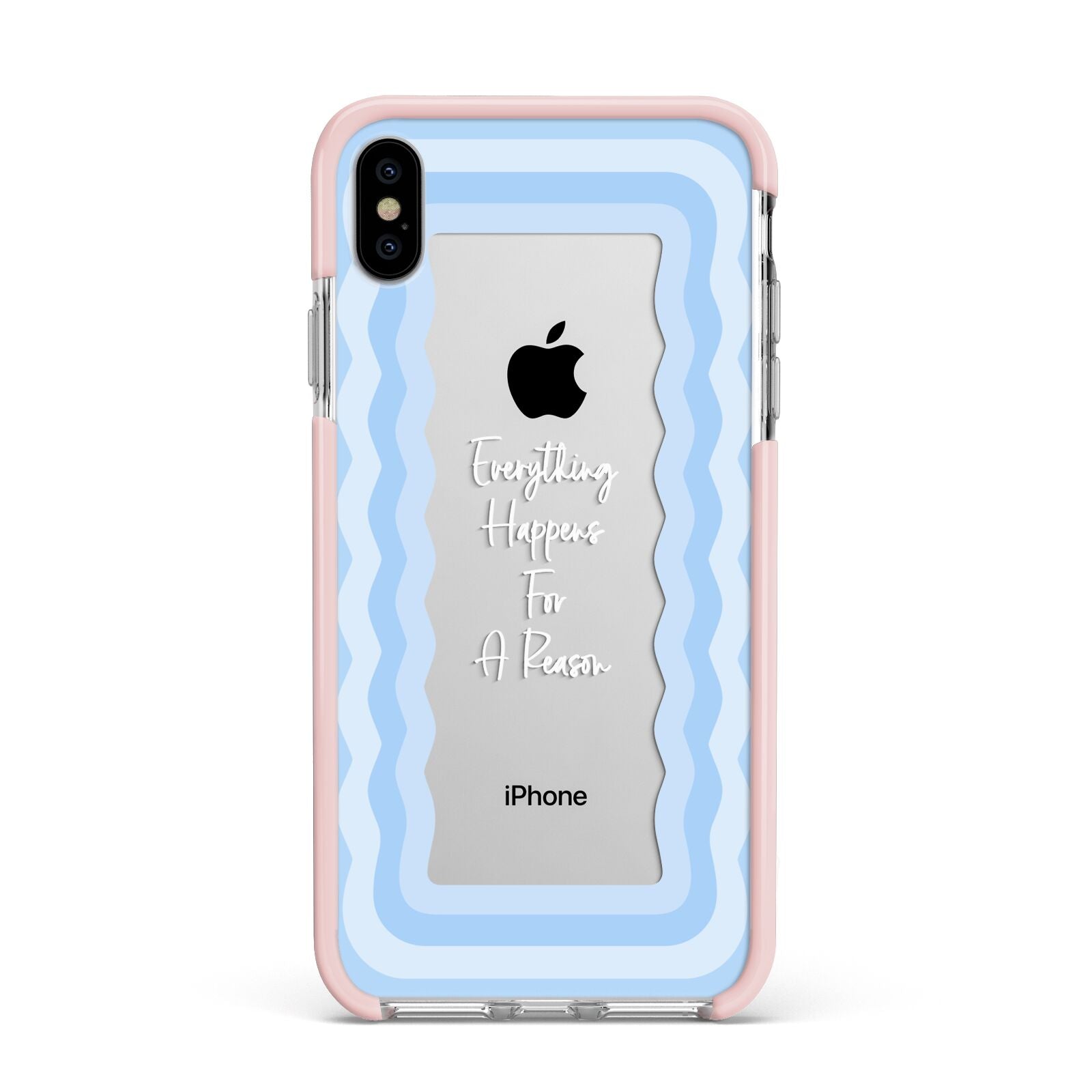 Mirror Quote Apple iPhone Xs Max Impact Case Pink Edge on Silver Phone