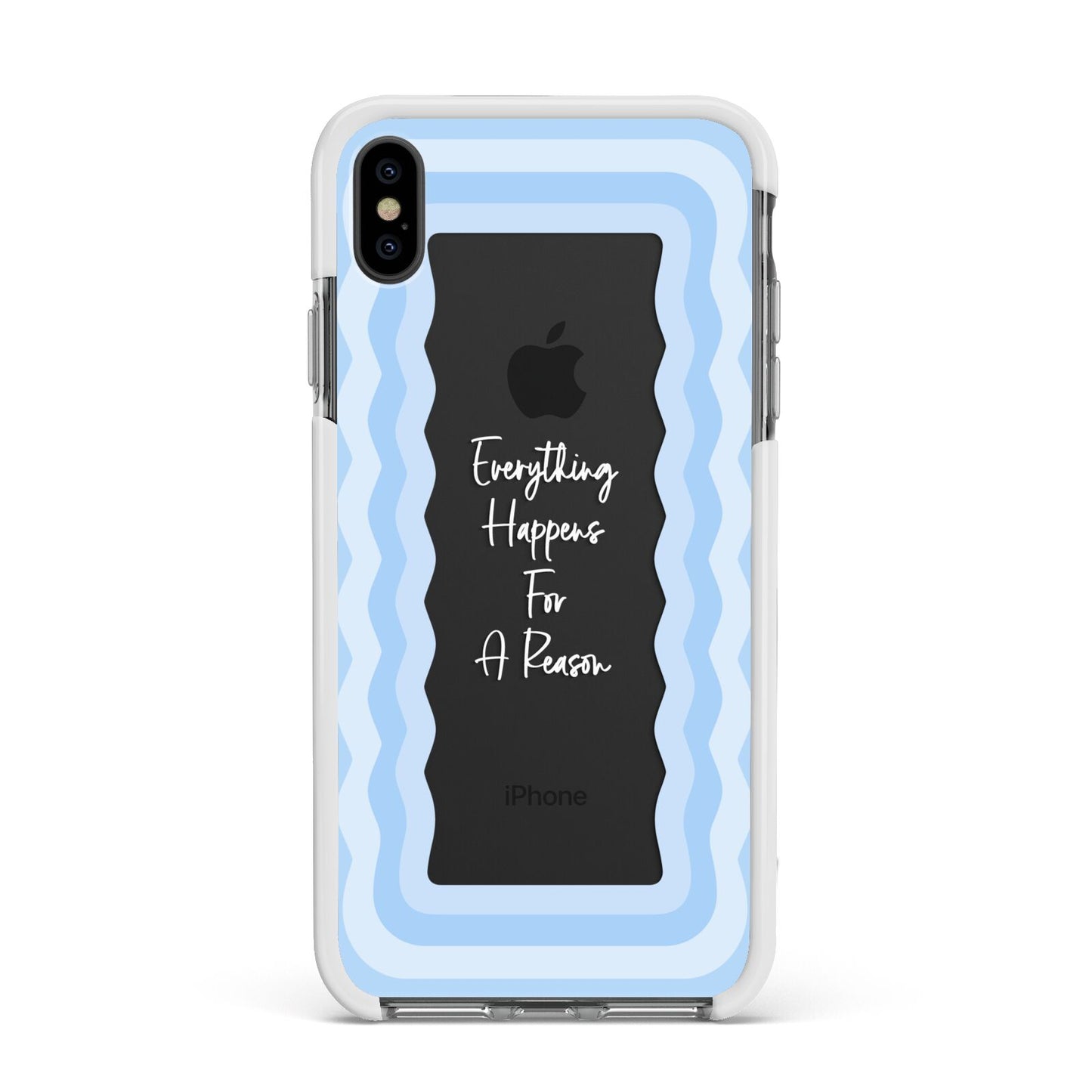 Mirror Quote Apple iPhone Xs Max Impact Case White Edge on Black Phone