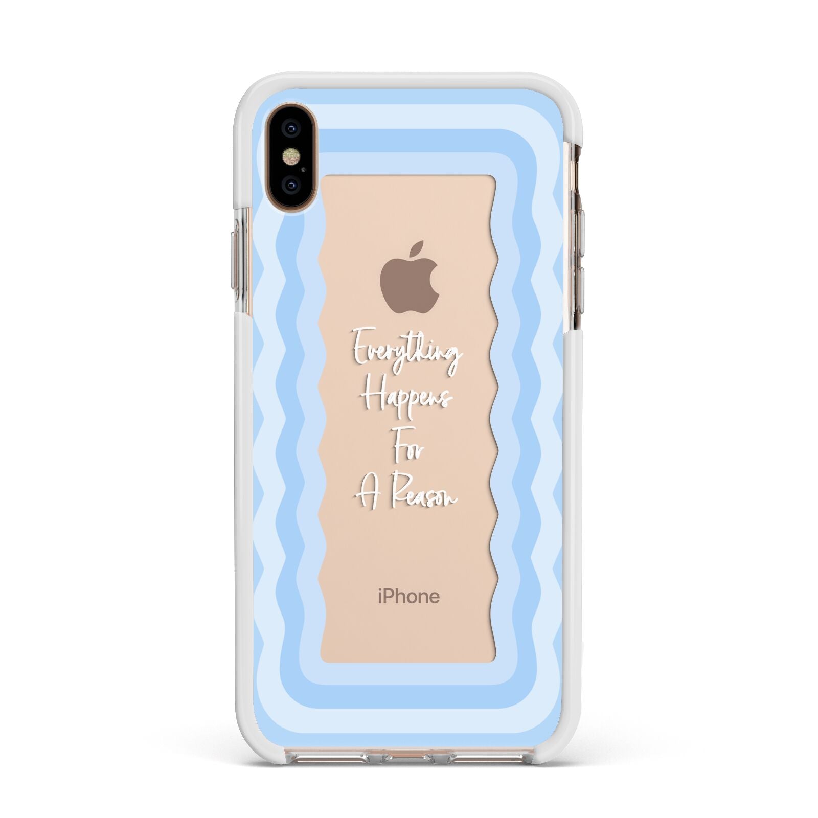 Mirror Quote Apple iPhone Xs Max Impact Case White Edge on Gold Phone