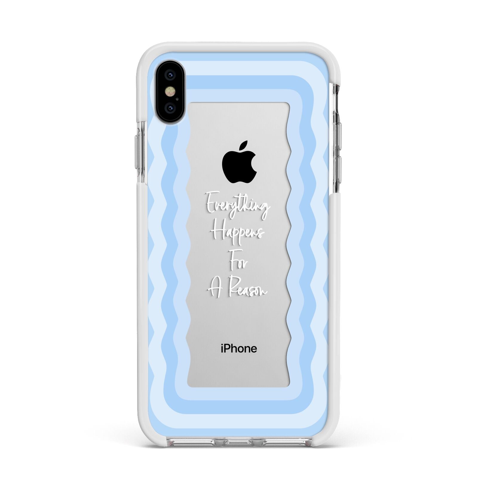 Mirror Quote Apple iPhone Xs Max Impact Case White Edge on Silver Phone