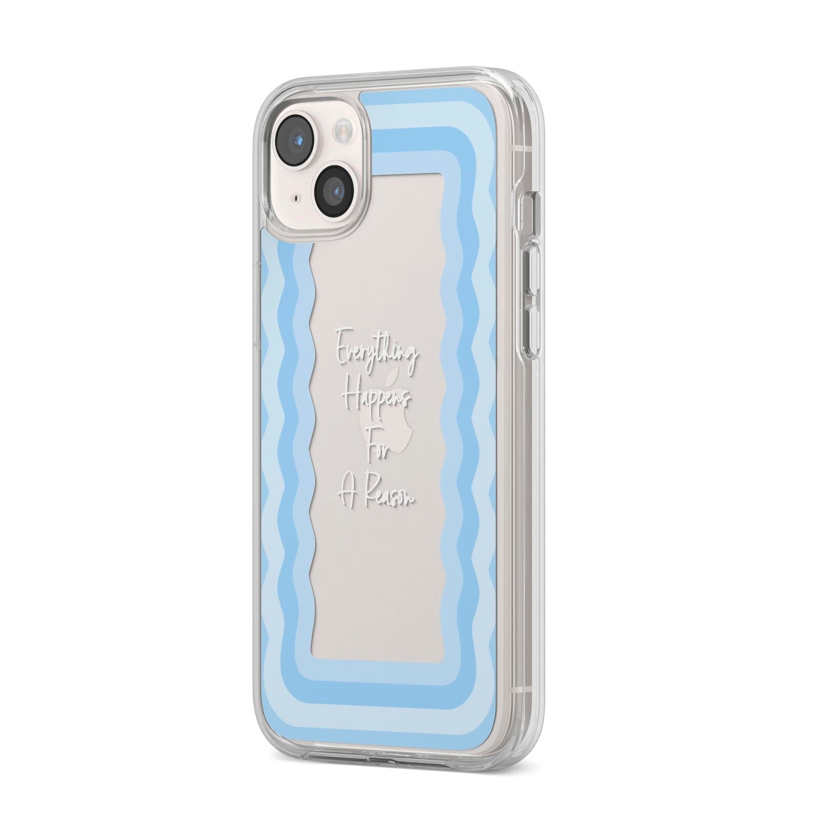 Mirror Quote iPhone 14 Plus Clear Tough Case Starlight Angled Image