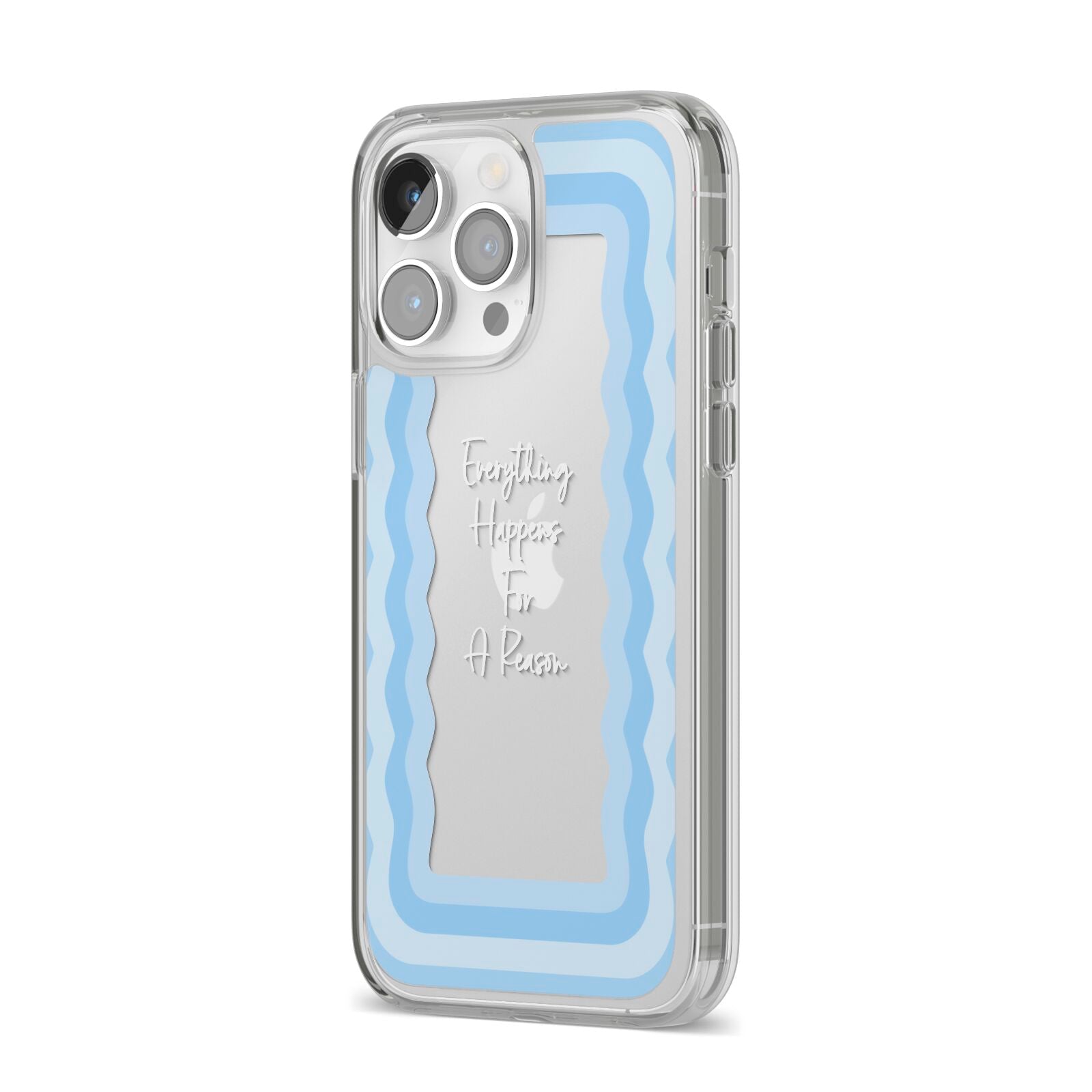 Mirror Quote iPhone 14 Pro Max Clear Tough Case Silver Angled Image