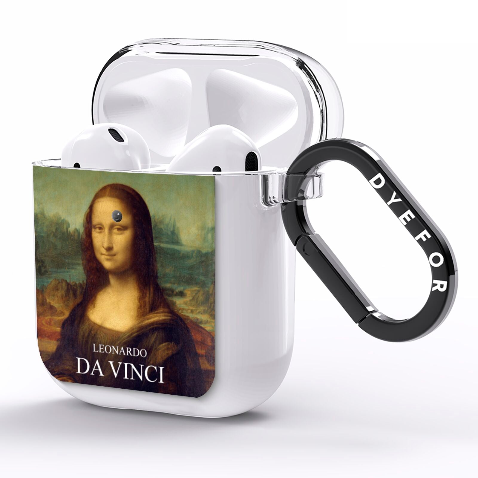 Mona Lisa By Da Vinci AirPods Clear Case Side Image