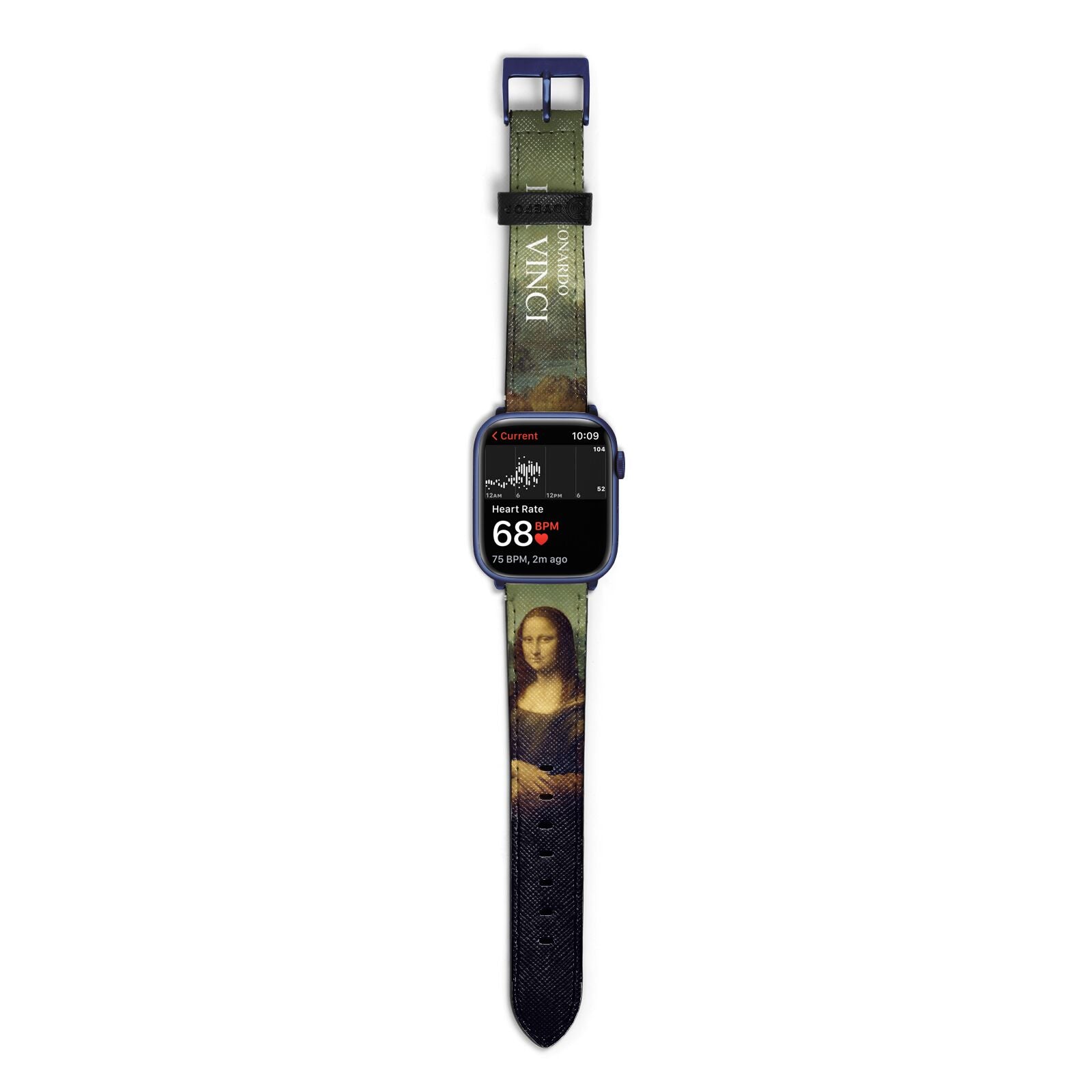 Mona Lisa By Da Vinci Apple Watch Strap Size 38mm with Blue Hardware