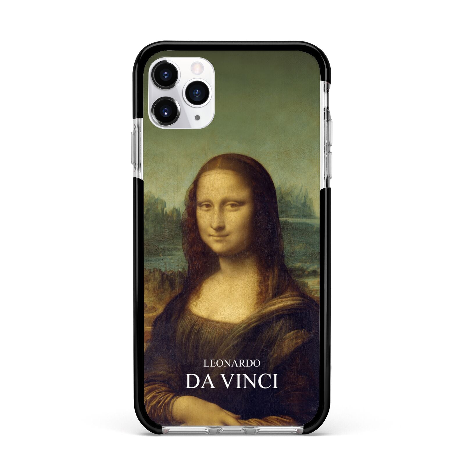 Mona Lisa By Da Vinci Apple iPhone 11 Pro Max in Silver with Black Impact Case