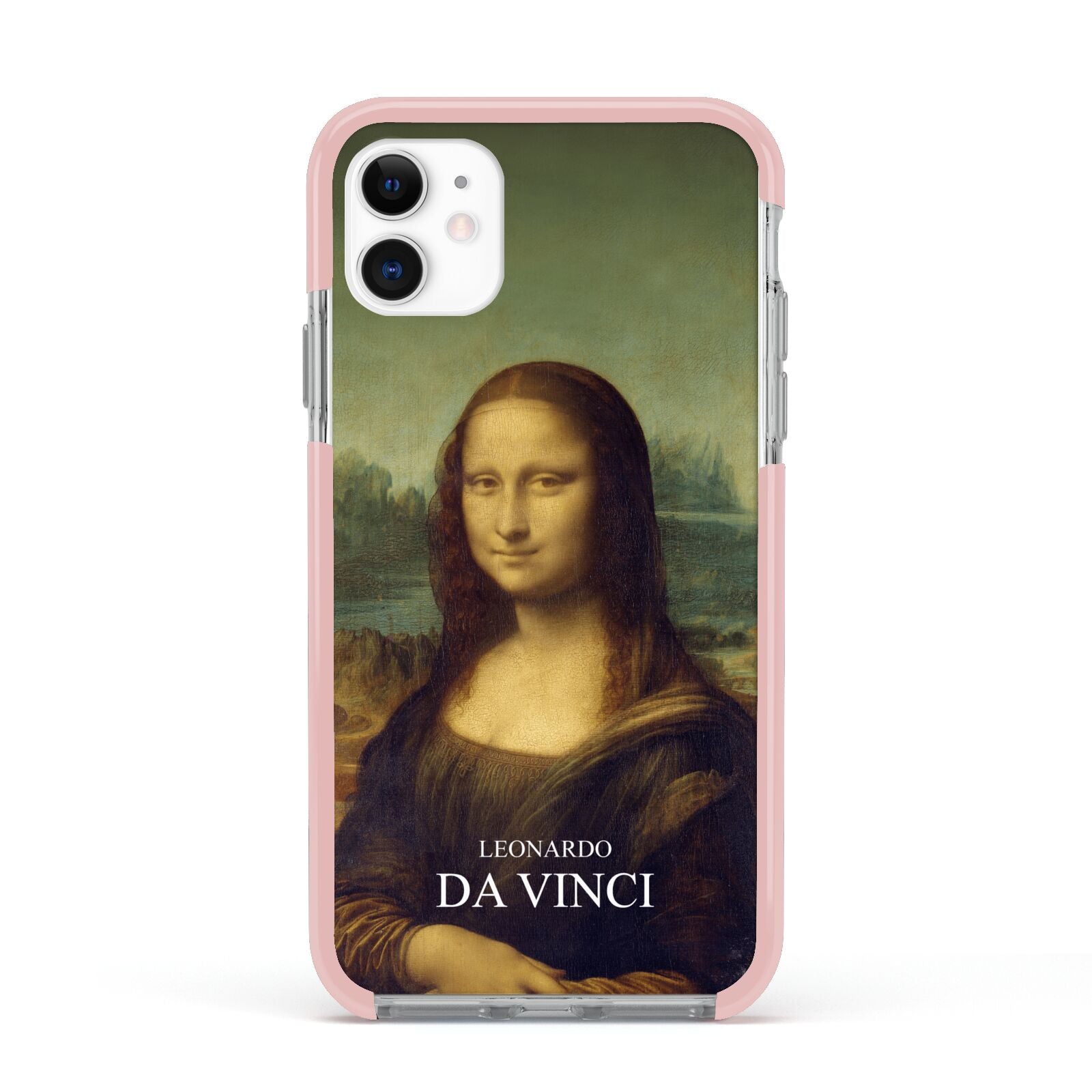 Mona Lisa By Da Vinci Apple iPhone 11 in White with Pink Impact Case