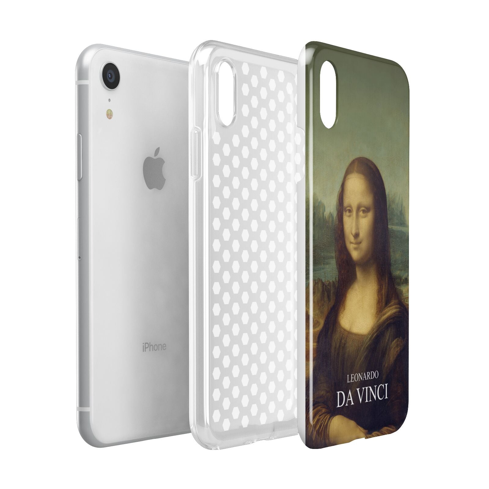 Mona Lisa By Da Vinci Apple iPhone XR White 3D Tough Case Expanded view