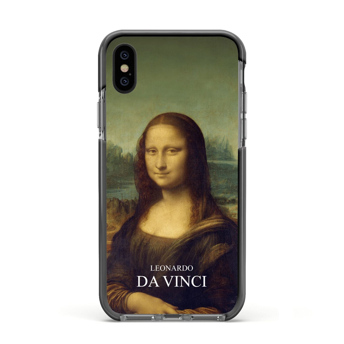 Mona Lisa By Da Vinci Apple iPhone Xs Impact Case Black Edge on Black Phone