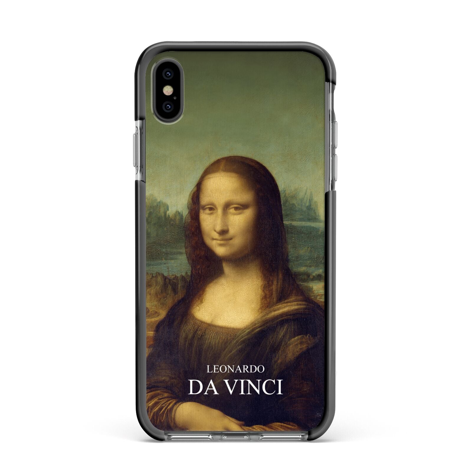 Mona Lisa By Da Vinci Apple iPhone Xs Max Impact Case Black Edge on Black Phone