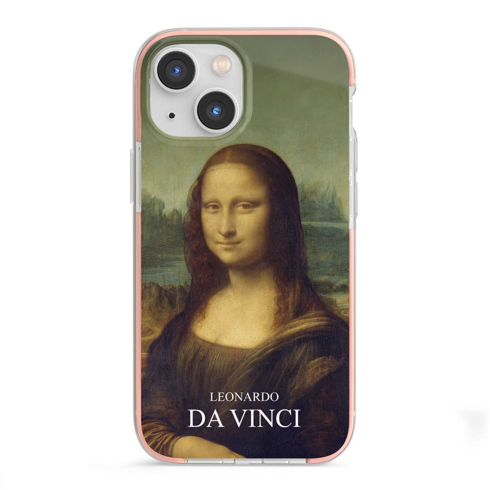 Mona Lisa By Da Vinci iPhone 13 Mini TPU Impact Case with Pink Edges