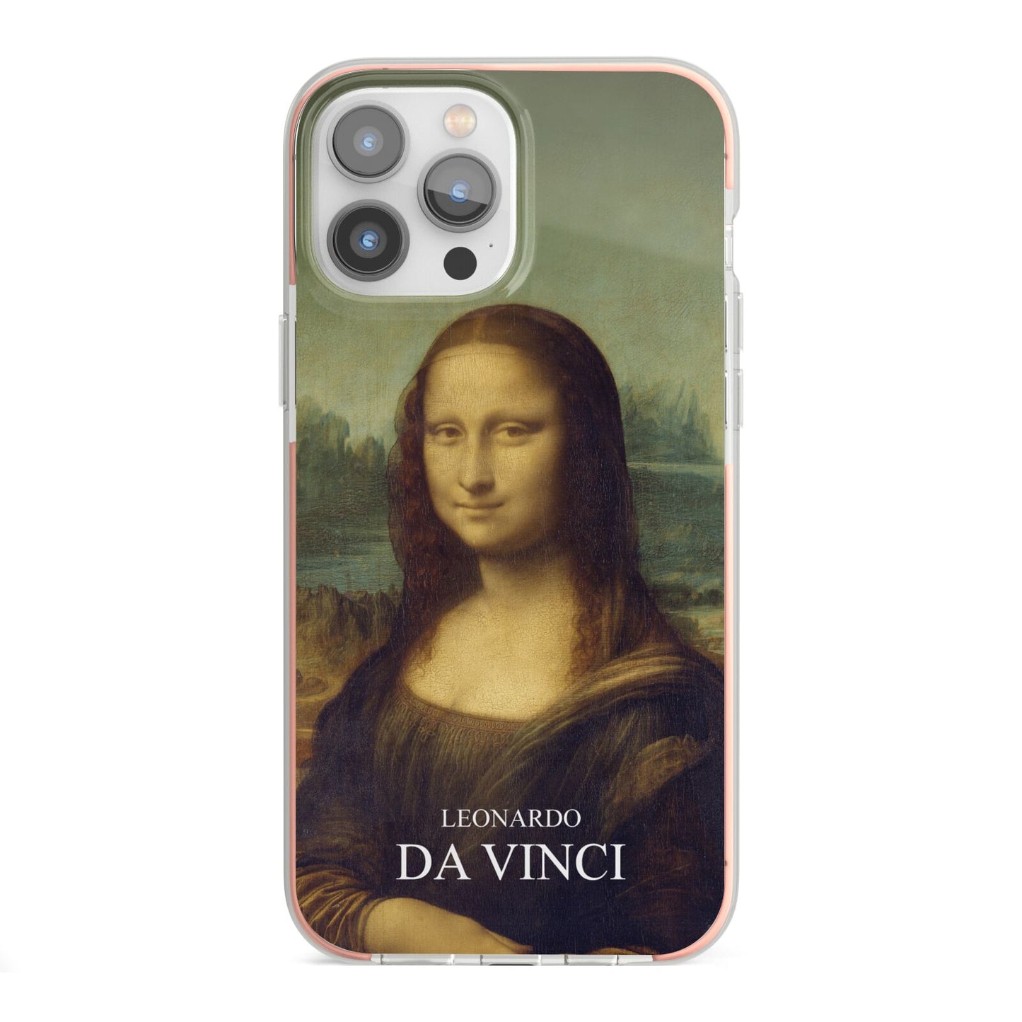 Mona Lisa By Da Vinci iPhone 13 Pro Max TPU Impact Case with Pink Edges