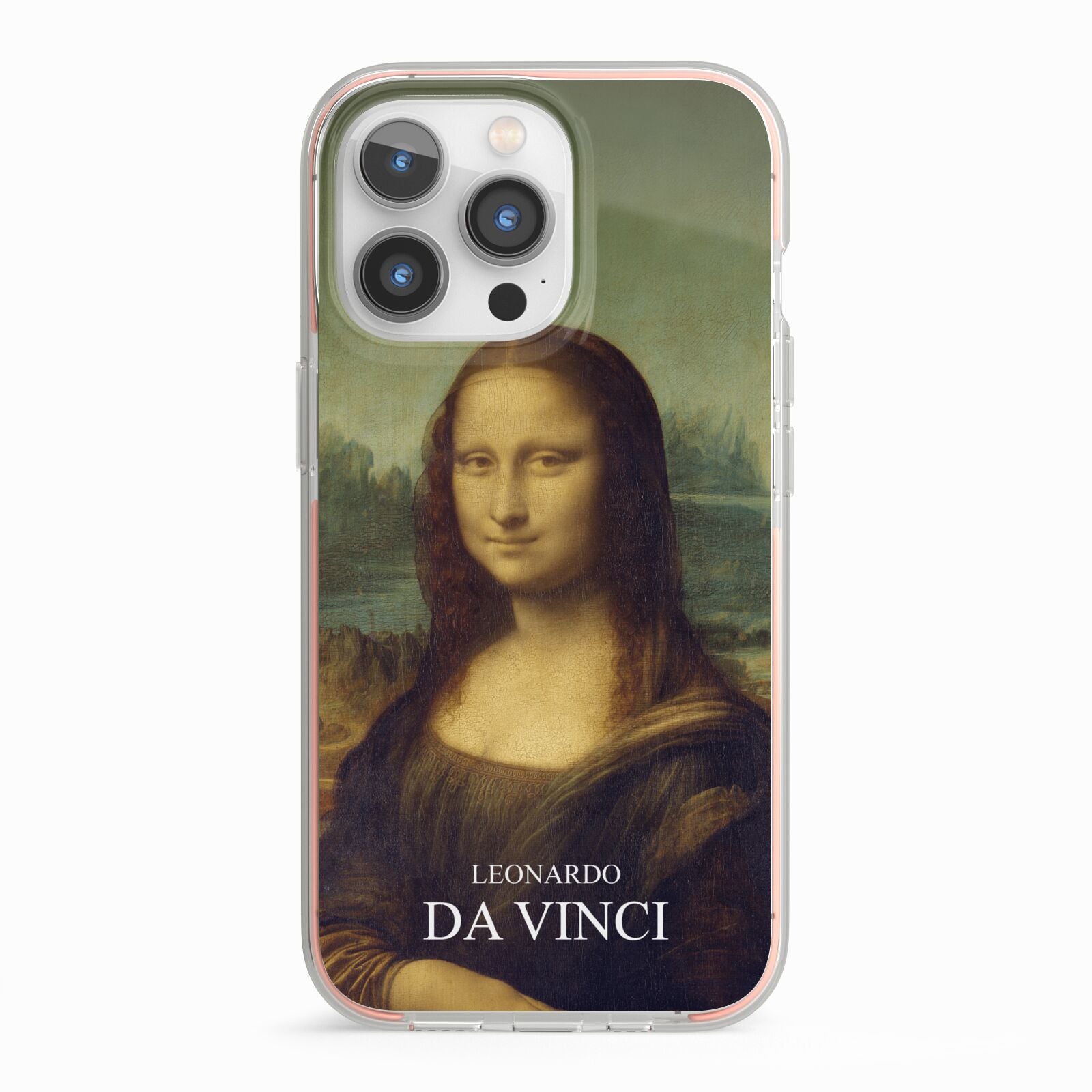 Mona Lisa By Da Vinci iPhone 13 Pro TPU Impact Case with Pink Edges