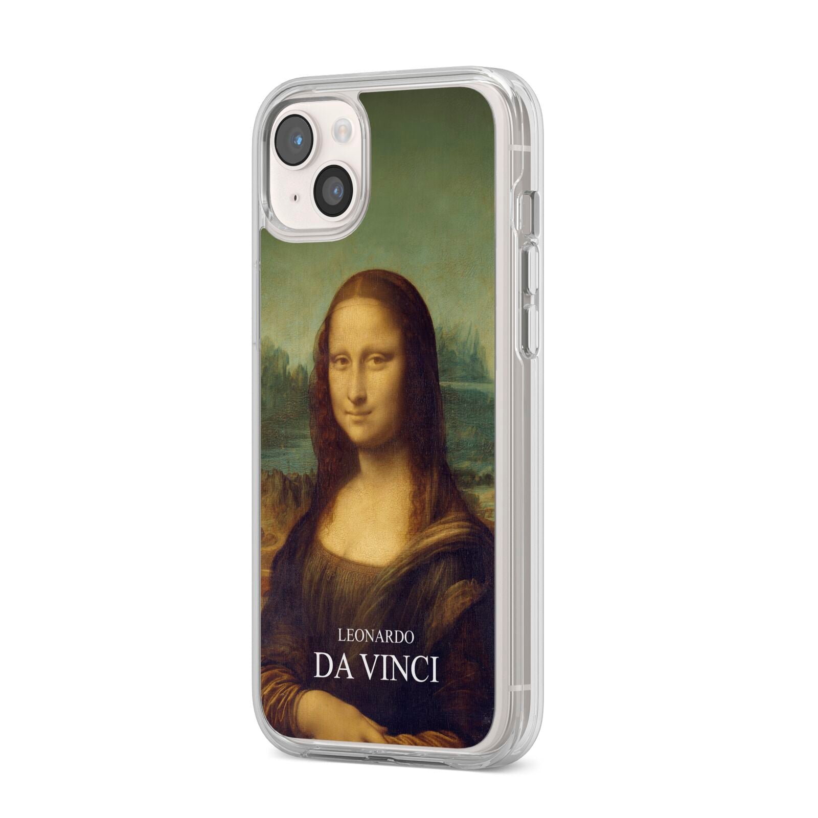 Mona Lisa By Da Vinci iPhone 14 Plus Clear Tough Case Starlight Angled Image