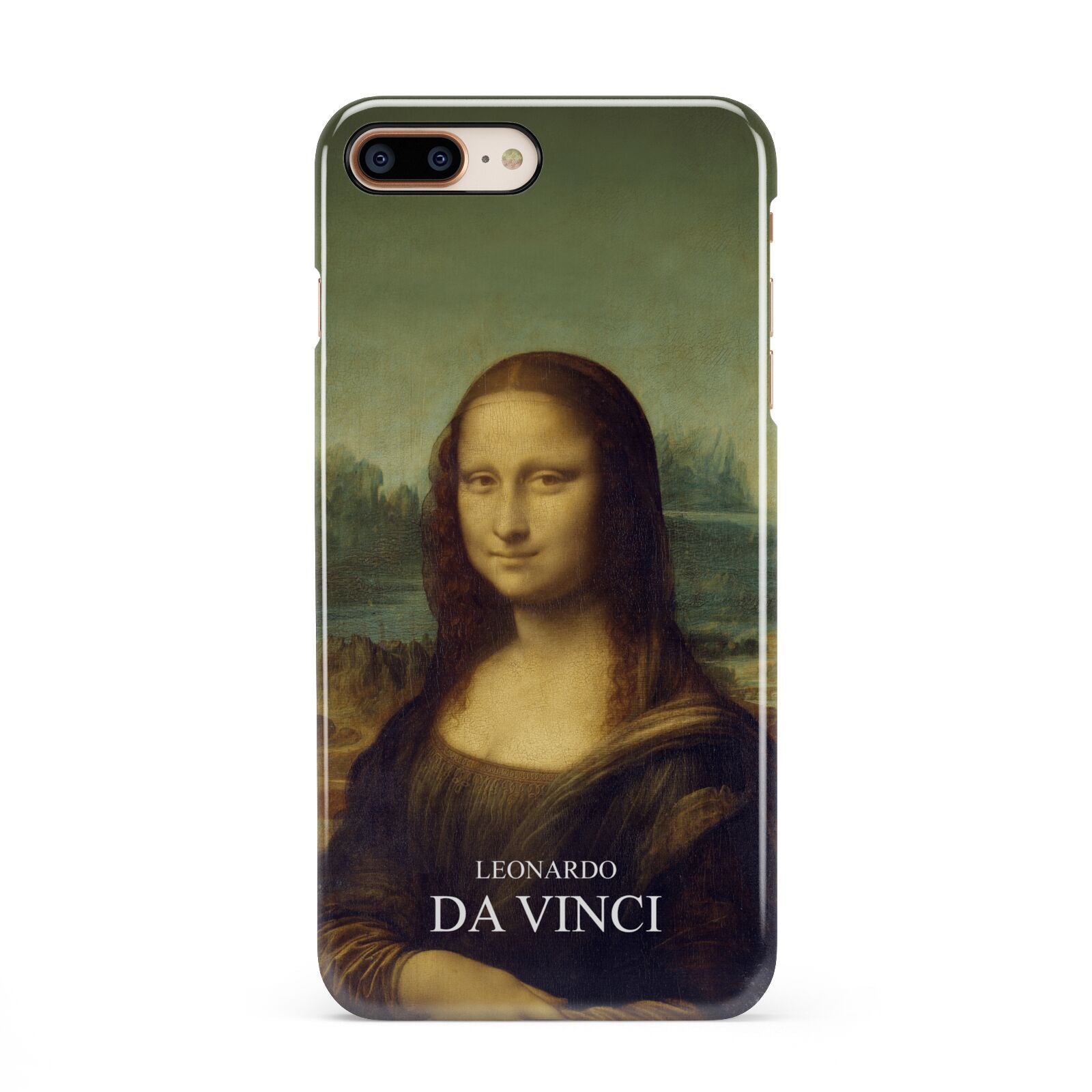 Mona Lisa By Da Vinci iPhone 8 Plus 3D Snap Case on Gold Phone