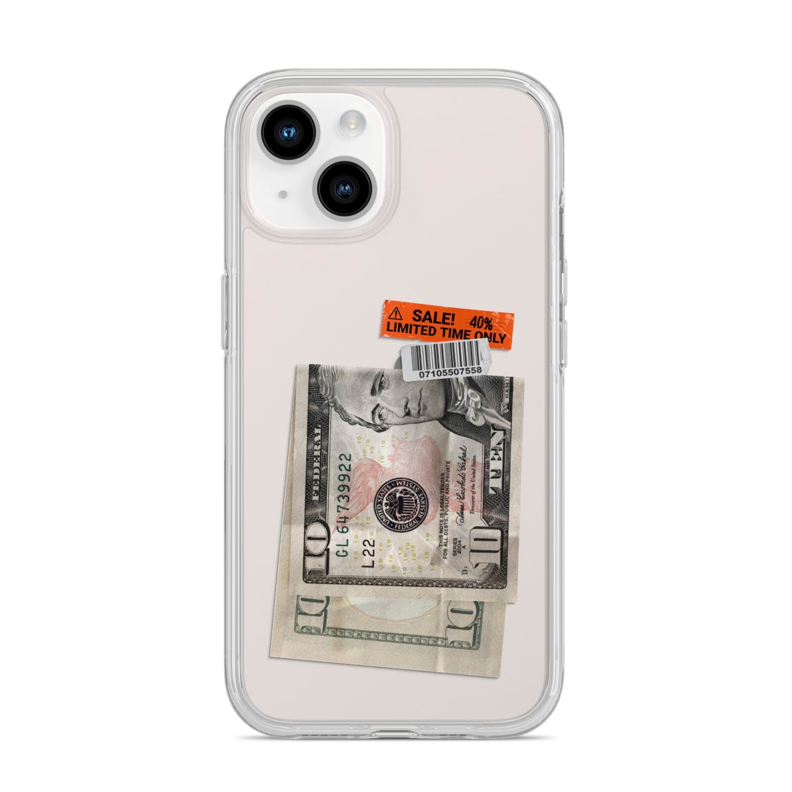 Money and Sale Sticker iPhone 14 Clear Tough Case Starlight