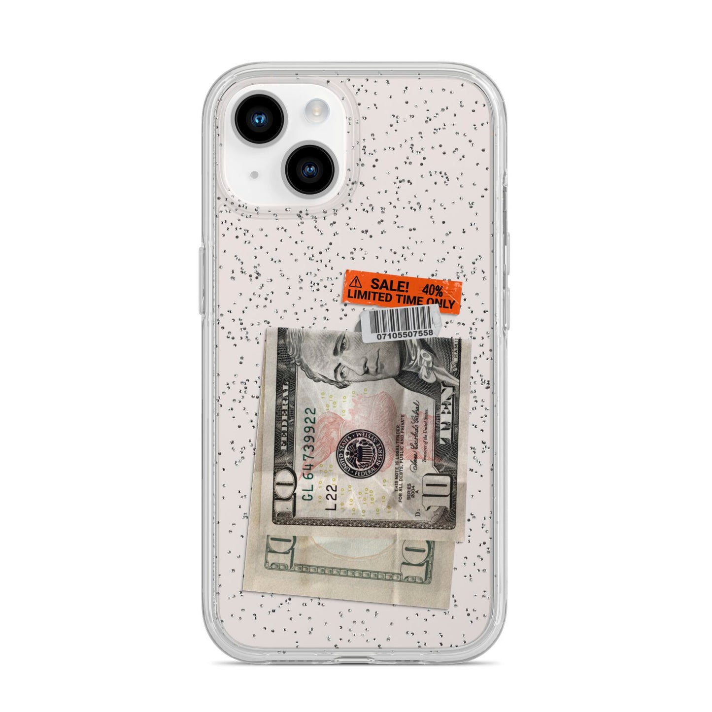 Money and Sale Sticker iPhone 14 Glitter Tough Case Starlight