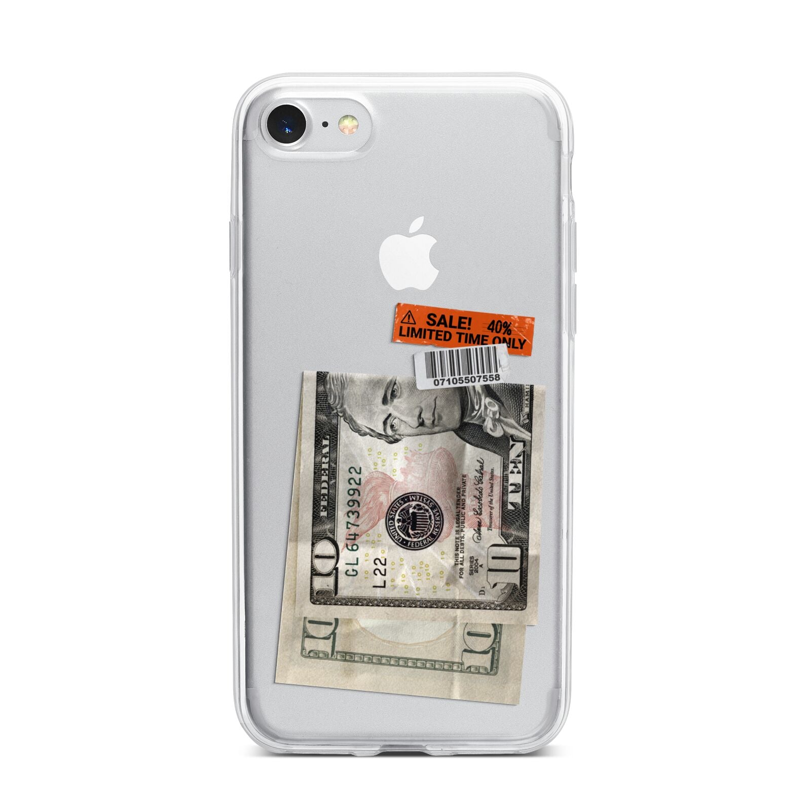 Money and Sale Sticker iPhone 7 Bumper Case on Silver iPhone