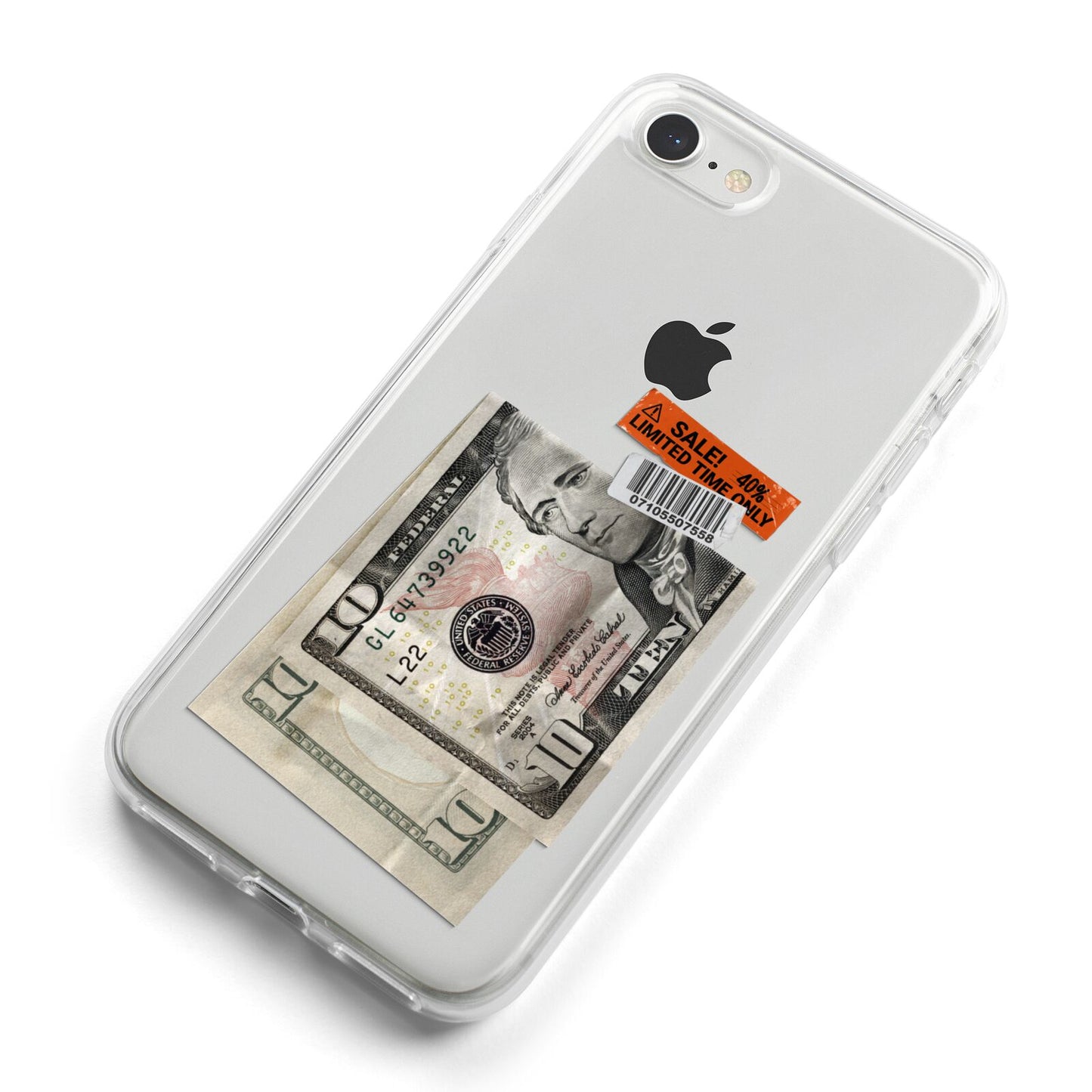 Money and Sale Sticker iPhone 8 Bumper Case on Silver iPhone Alternative Image