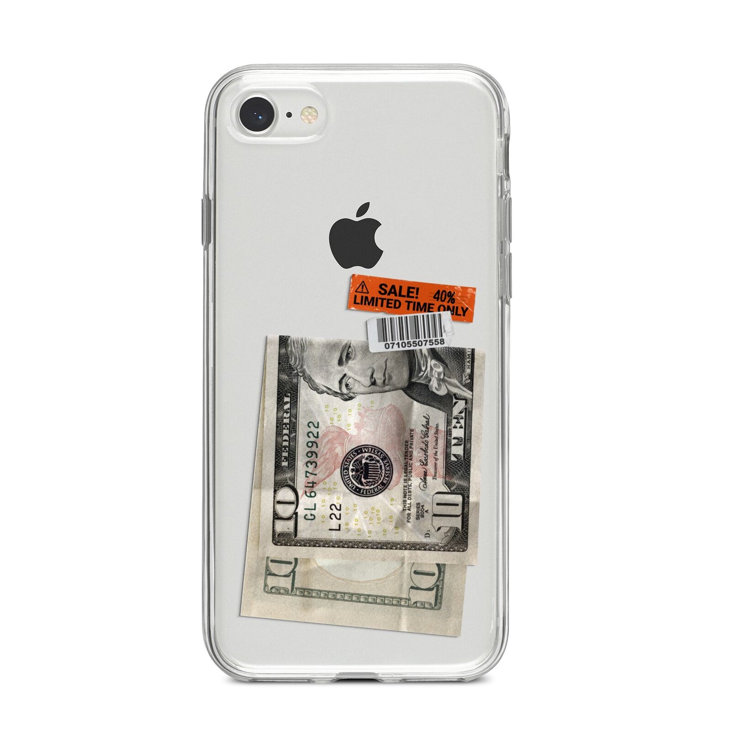 Money and Sale Sticker iPhone 8 Bumper Case on Silver iPhone