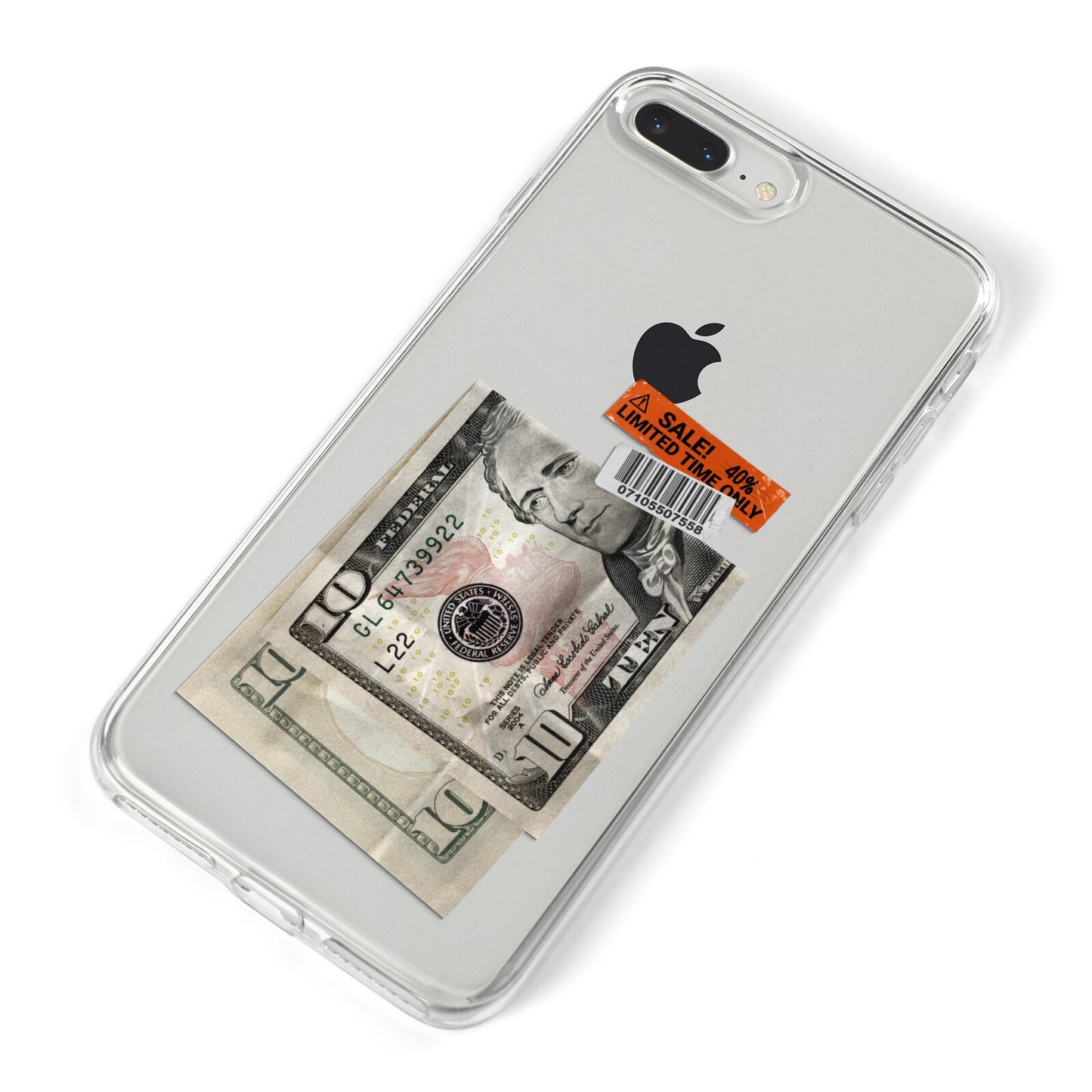 Money and Sale Sticker iPhone 8 Plus Bumper Case on Silver iPhone Alternative Image