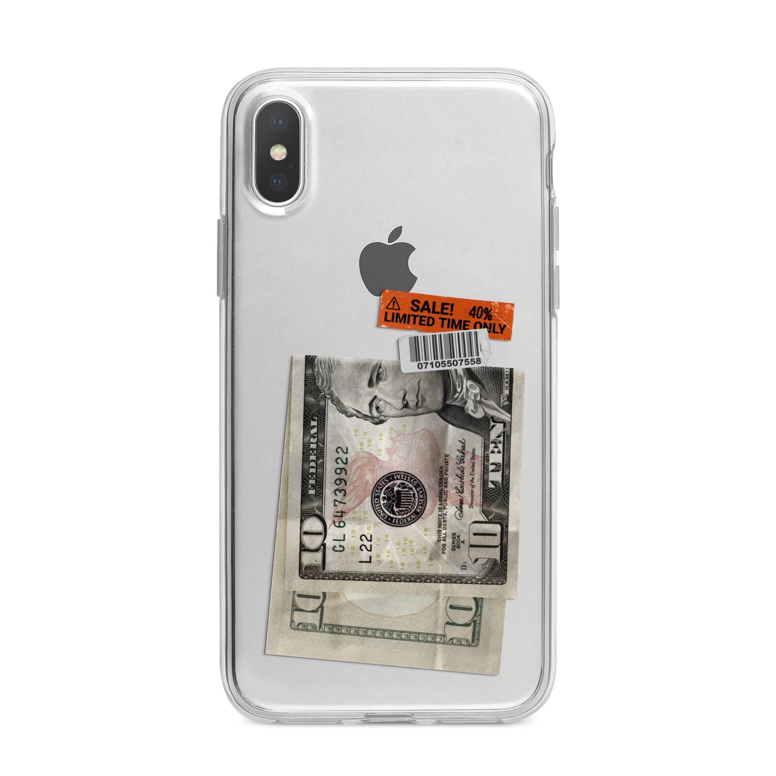 Money and Sale Sticker iPhone X Bumper Case on Silver iPhone Alternative Image 1