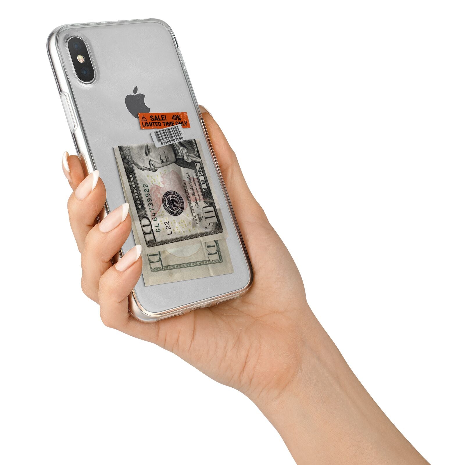 Money and Sale Sticker iPhone X Bumper Case on Silver iPhone Alternative Image 2