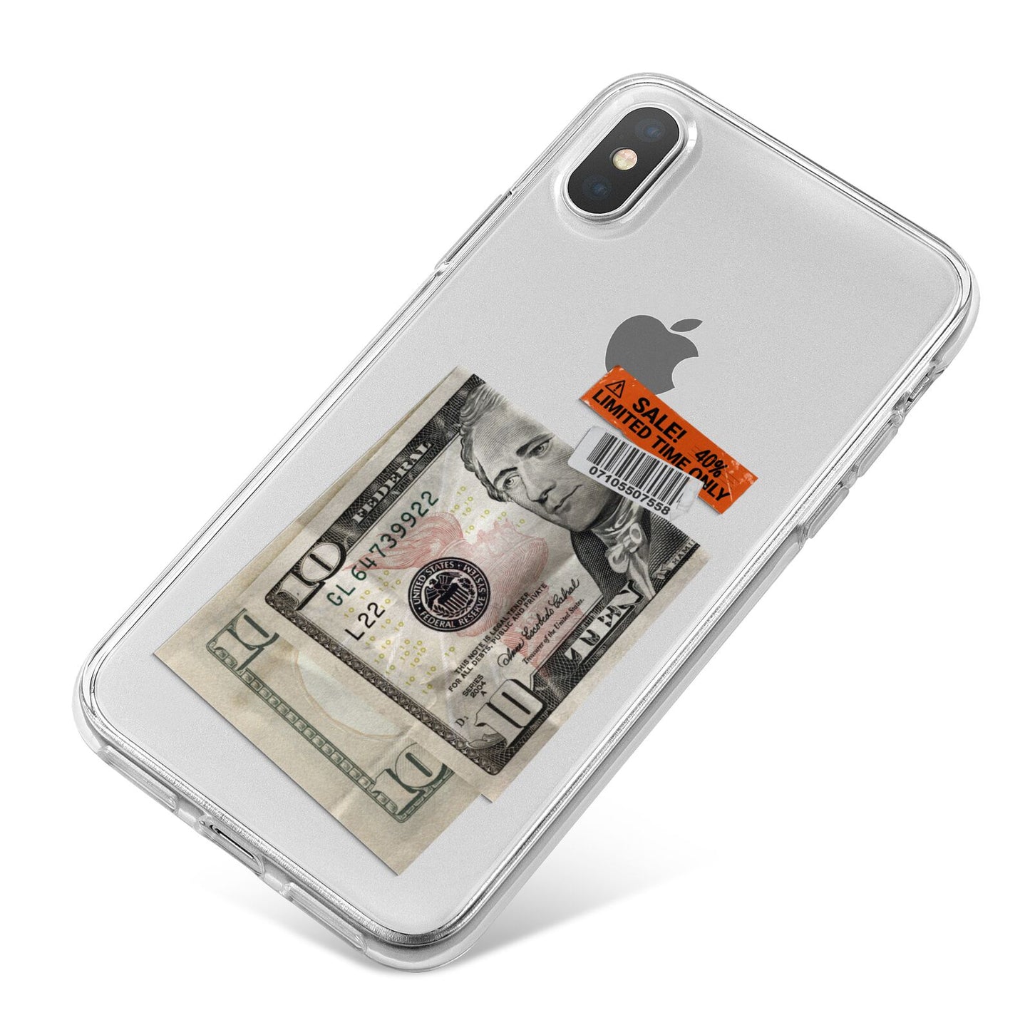 Money and Sale Sticker iPhone X Bumper Case on Silver iPhone