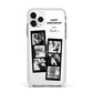 Monochrome Anniversary Photo Strip with Name Apple iPhone 11 Pro in Silver with White Impact Case