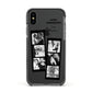 Monochrome Anniversary Photo Strip with Name Apple iPhone Xs Impact Case Black Edge on Black Phone