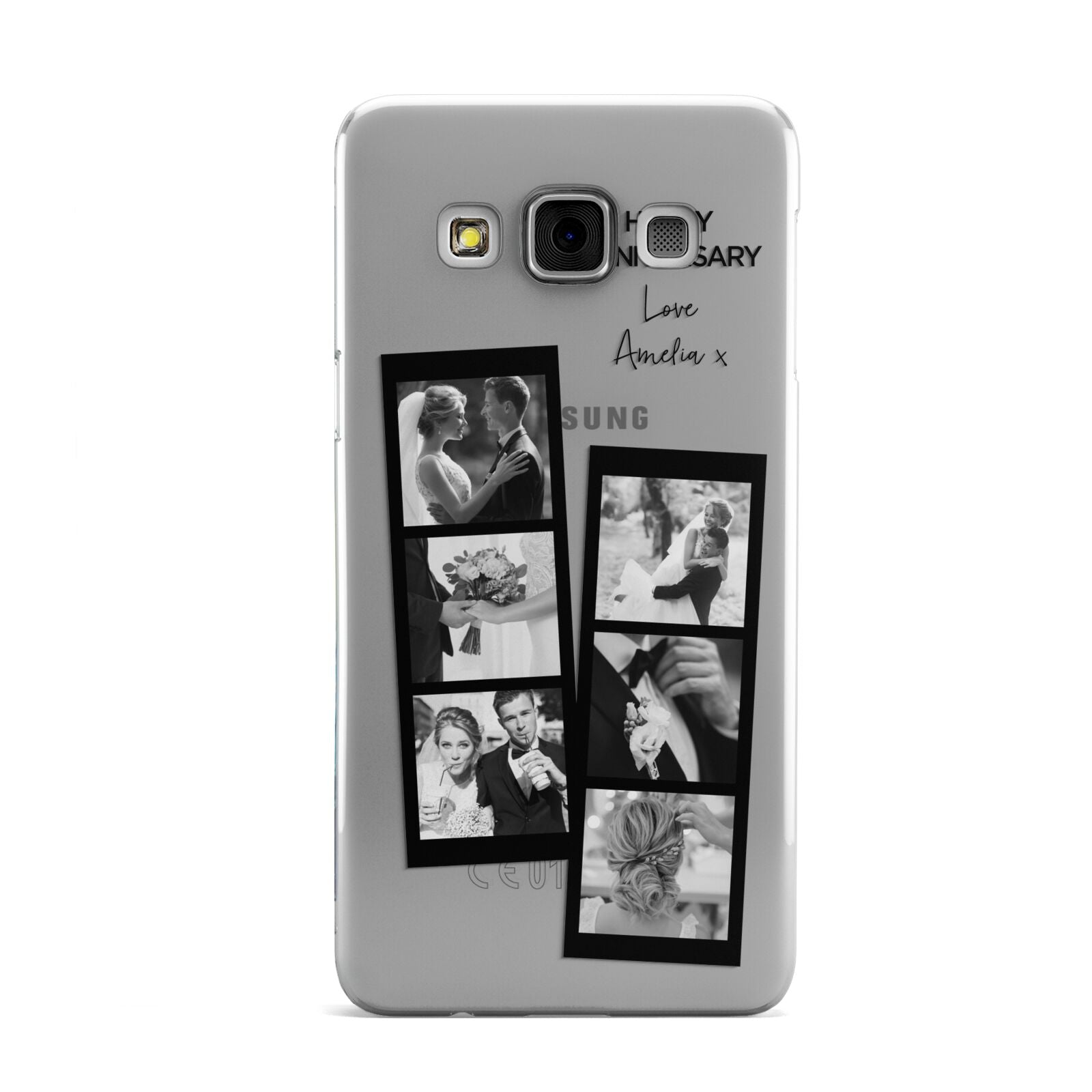 Monochrome Anniversary Photo Strip with Name Samsung Galaxy A3 Case