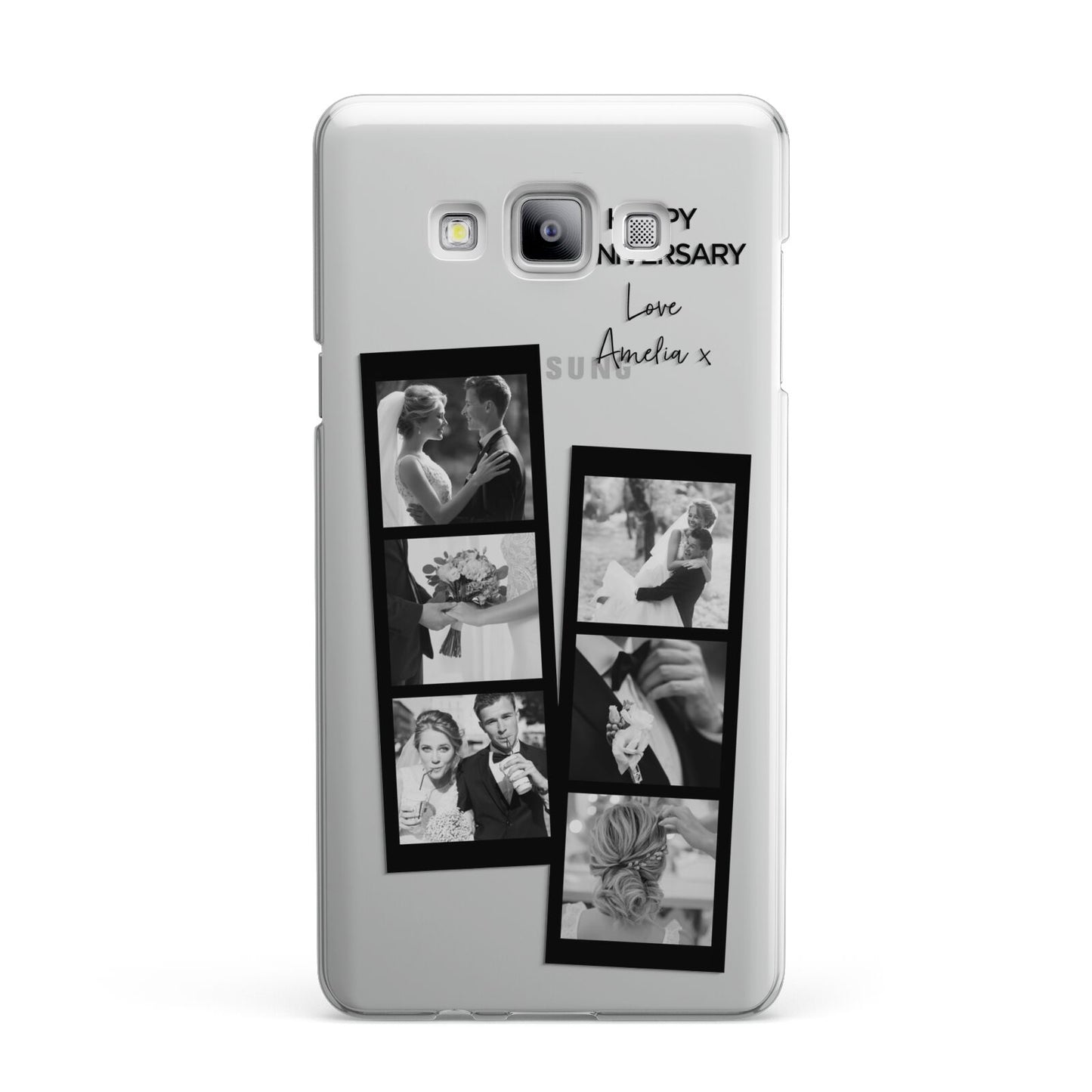 Monochrome Anniversary Photo Strip with Name Samsung Galaxy A7 2015 Case