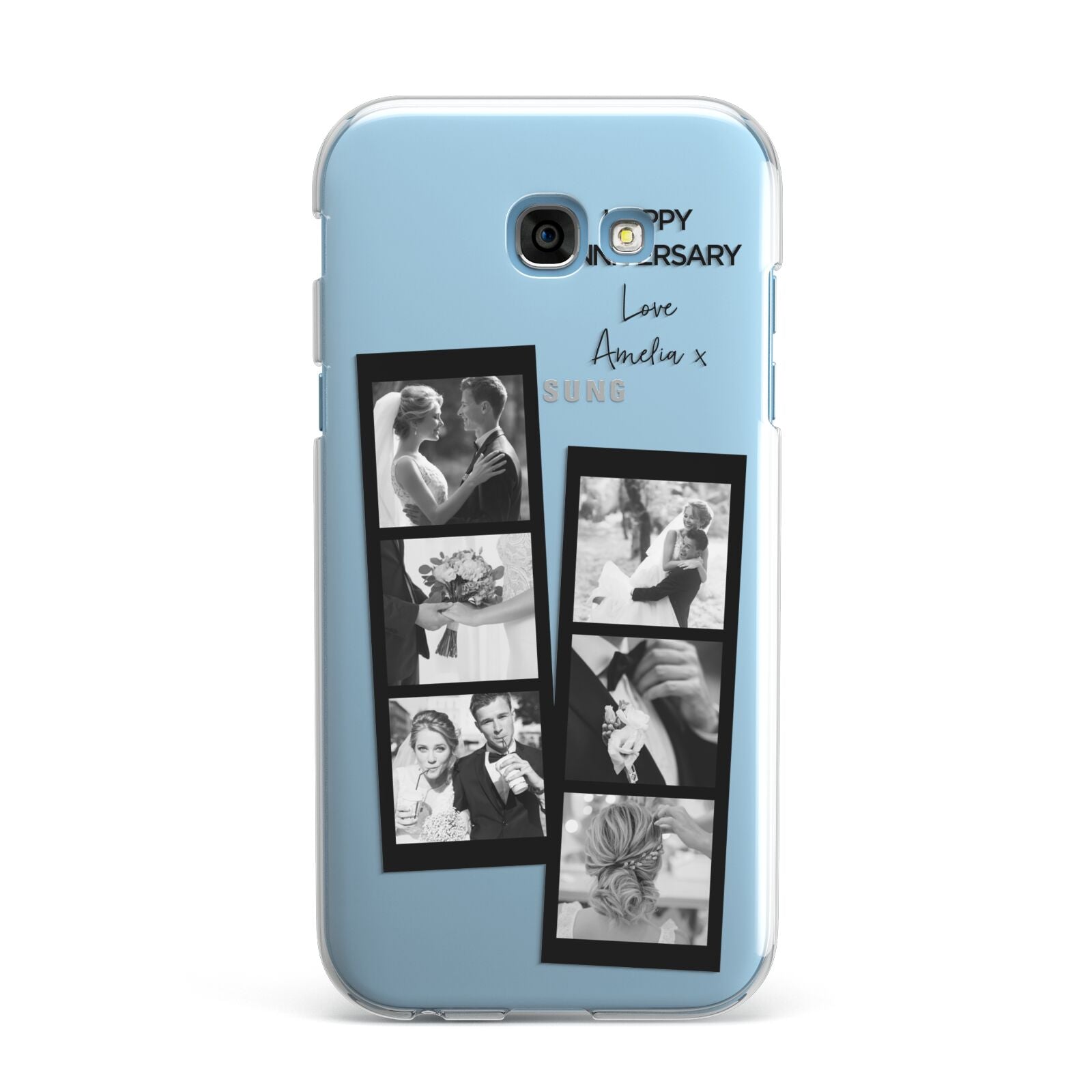 Monochrome Anniversary Photo Strip with Name Samsung Galaxy A7 2017 Case