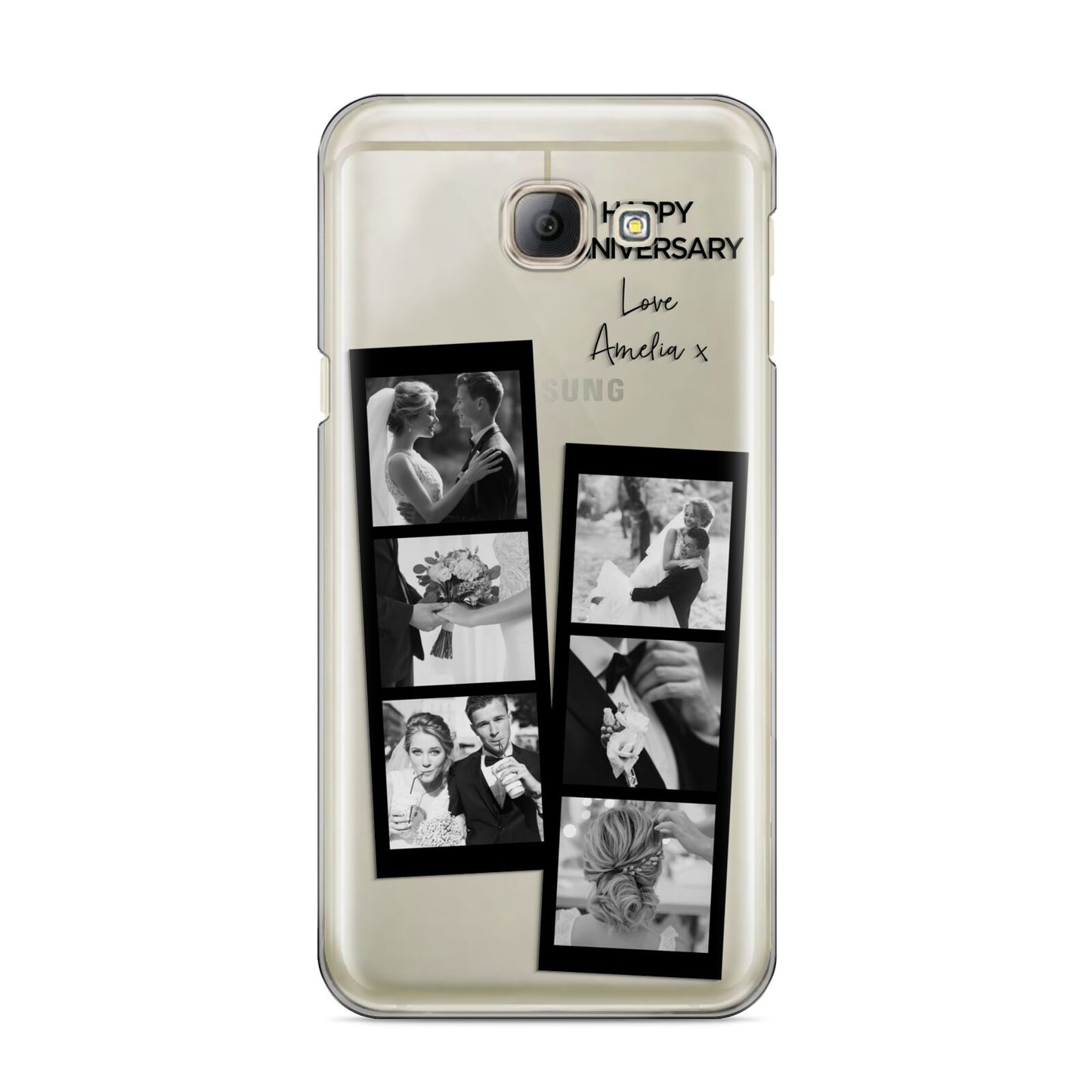 Monochrome Anniversary Photo Strip with Name Samsung Galaxy A8 2016 Case