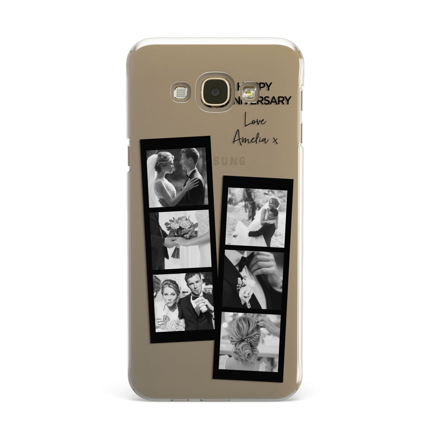 Monochrome Anniversary Photo Strip with Name Samsung Galaxy A8 Case