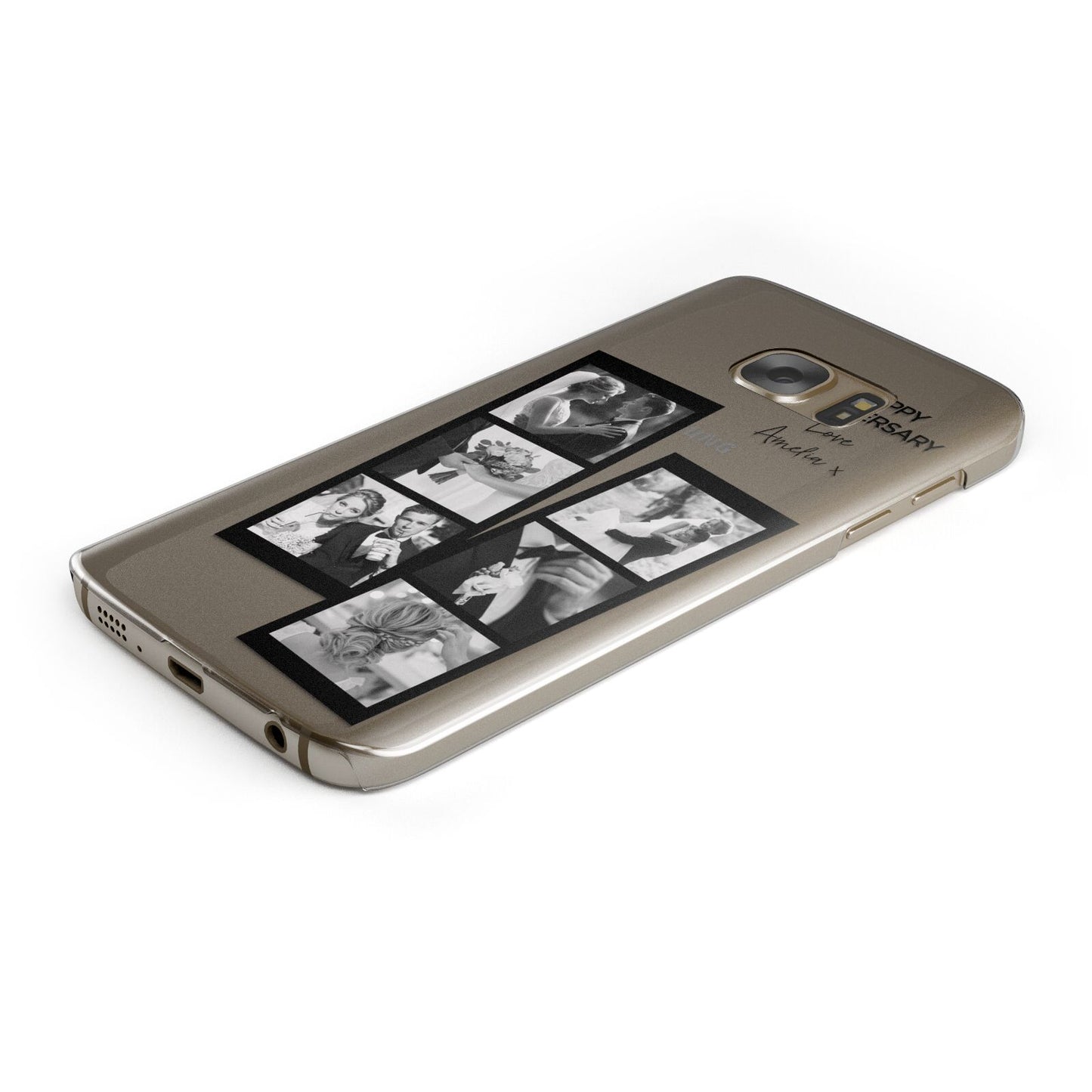 Monochrome Anniversary Photo Strip with Name Samsung Galaxy Case Bottom Cutout