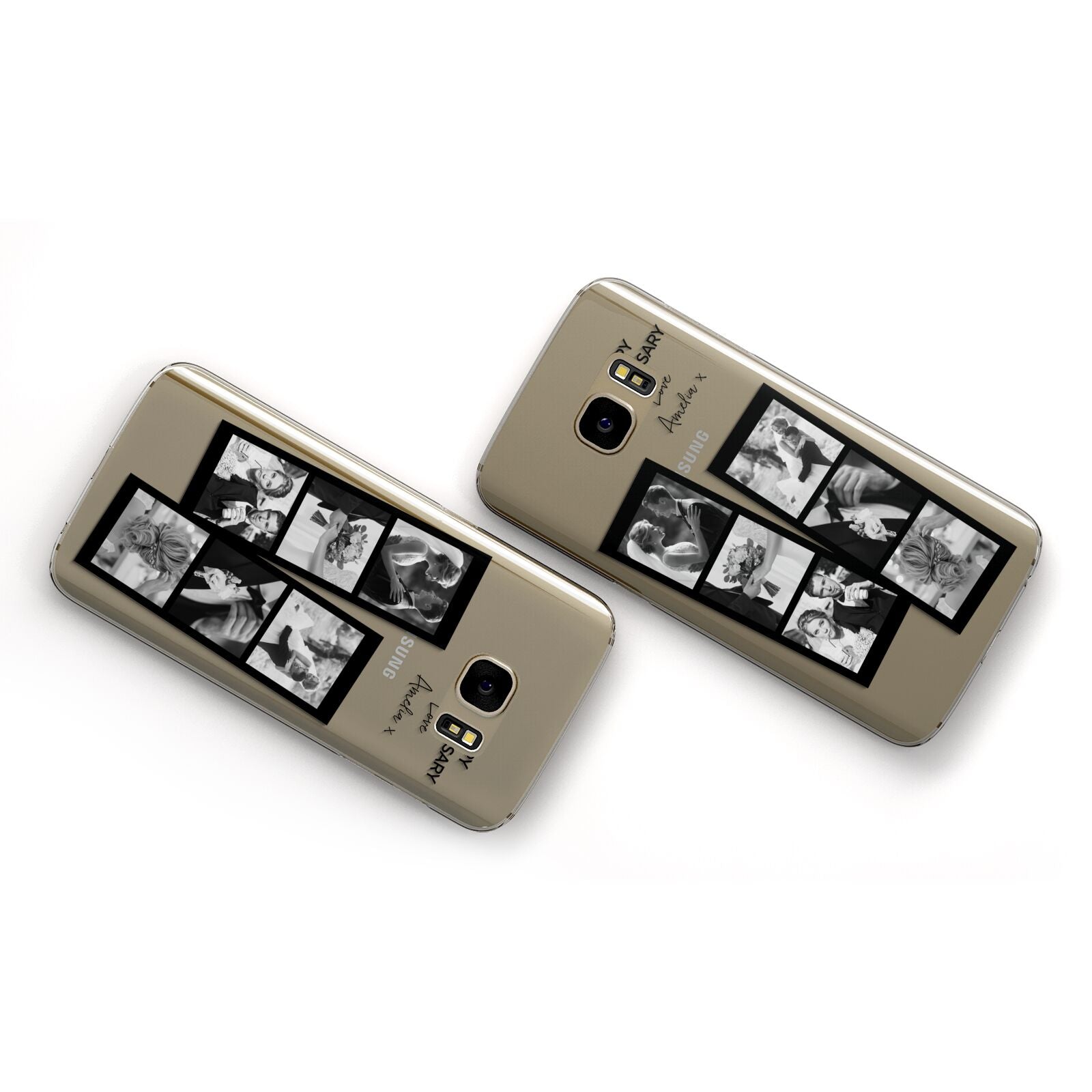 Monochrome Anniversary Photo Strip with Name Samsung Galaxy Case Flat Overview